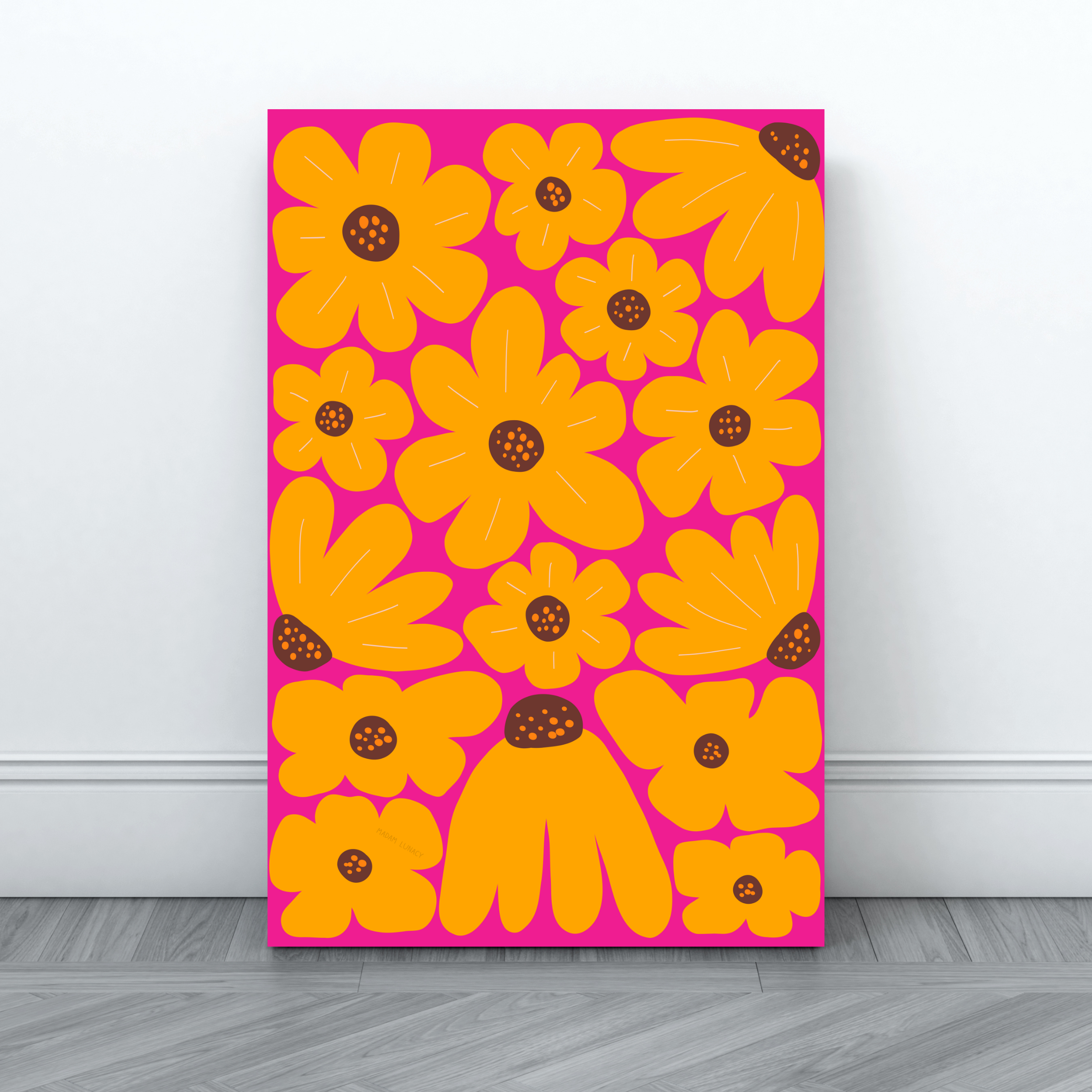 Flower Frequency. 320Hz. Art by Madam Lunacy - ART PRINT ┃Pink and Orange Collection product thumbnail image