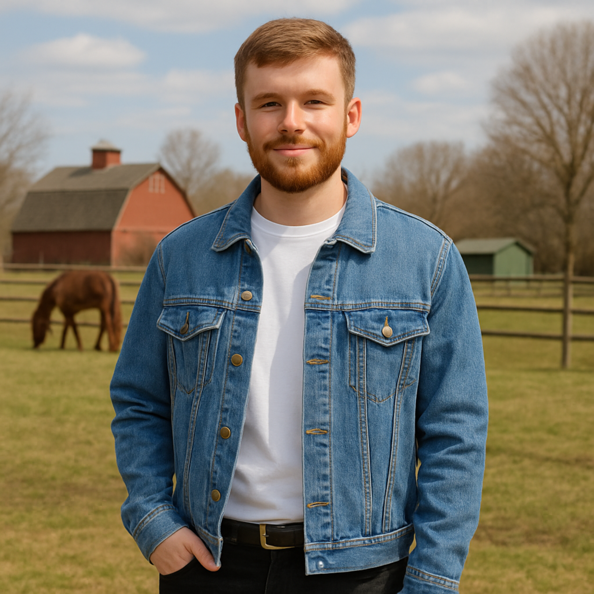 Mens Denim Jacket with Appaloosa Horse Portrait Western Cowboy Style Jean Jacket Horse Lover Gift product thumbnail image Mens Denim Jacket with Appaloosa Horse Portrait Western Cowboy Style Jean Jacket Horse Lover Gift product thumbnail image
