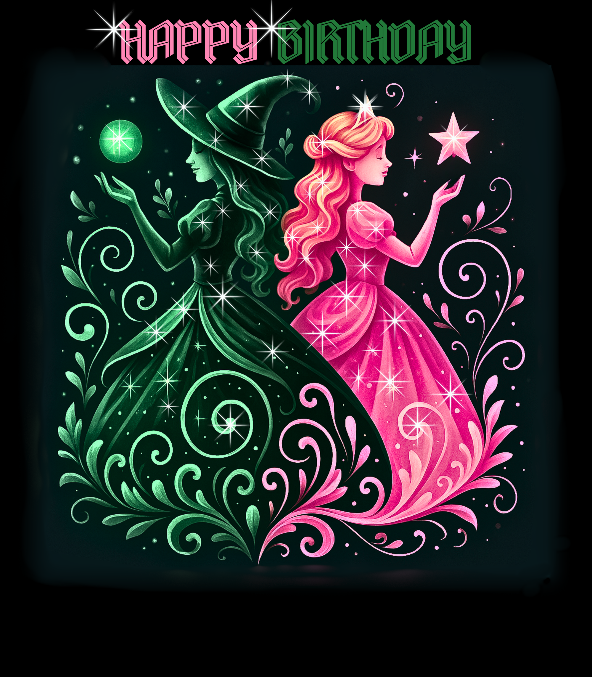 Witch and Princess Birthday Tee – Unisex Cotton Graphic Shirt, Wicked and Witchy, Magical Gift, Menswear &amp; Womenswear by CarmaQuanTarotBirthday Party Outfit product thumbnail image