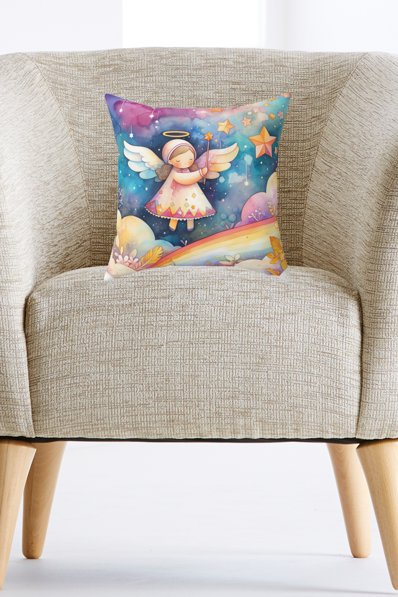 Arabella’s Peaceful Flight – Whimsical Angel Pillow for Kids & Nurseries product thumbnail image Arabella’s Peaceful Flight – Whimsical Angel Pillow for Kids & Nurseries product thumbnail image