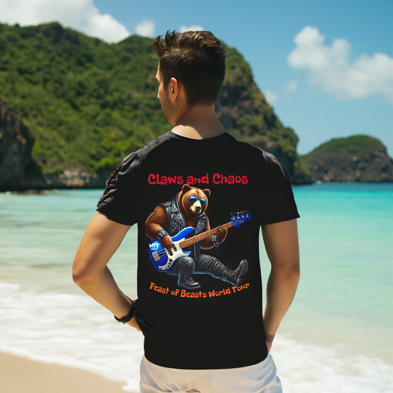 Claws and Chaos Bass Player Satirical Music Tour - Unisex Jersey Short Sleeve Tee product thumbnail image