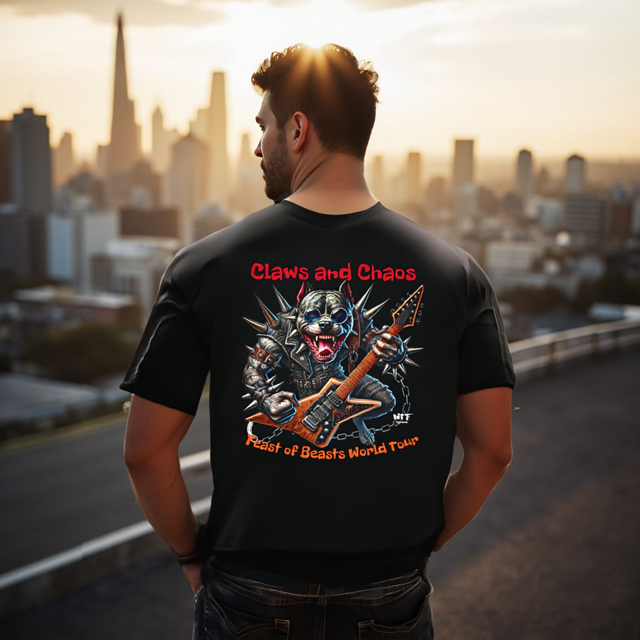 Claws and Chaos Rhythm Guitar Satirical Music Tour - Unisex Jersey Short Sleeve Tee product thumbnail image