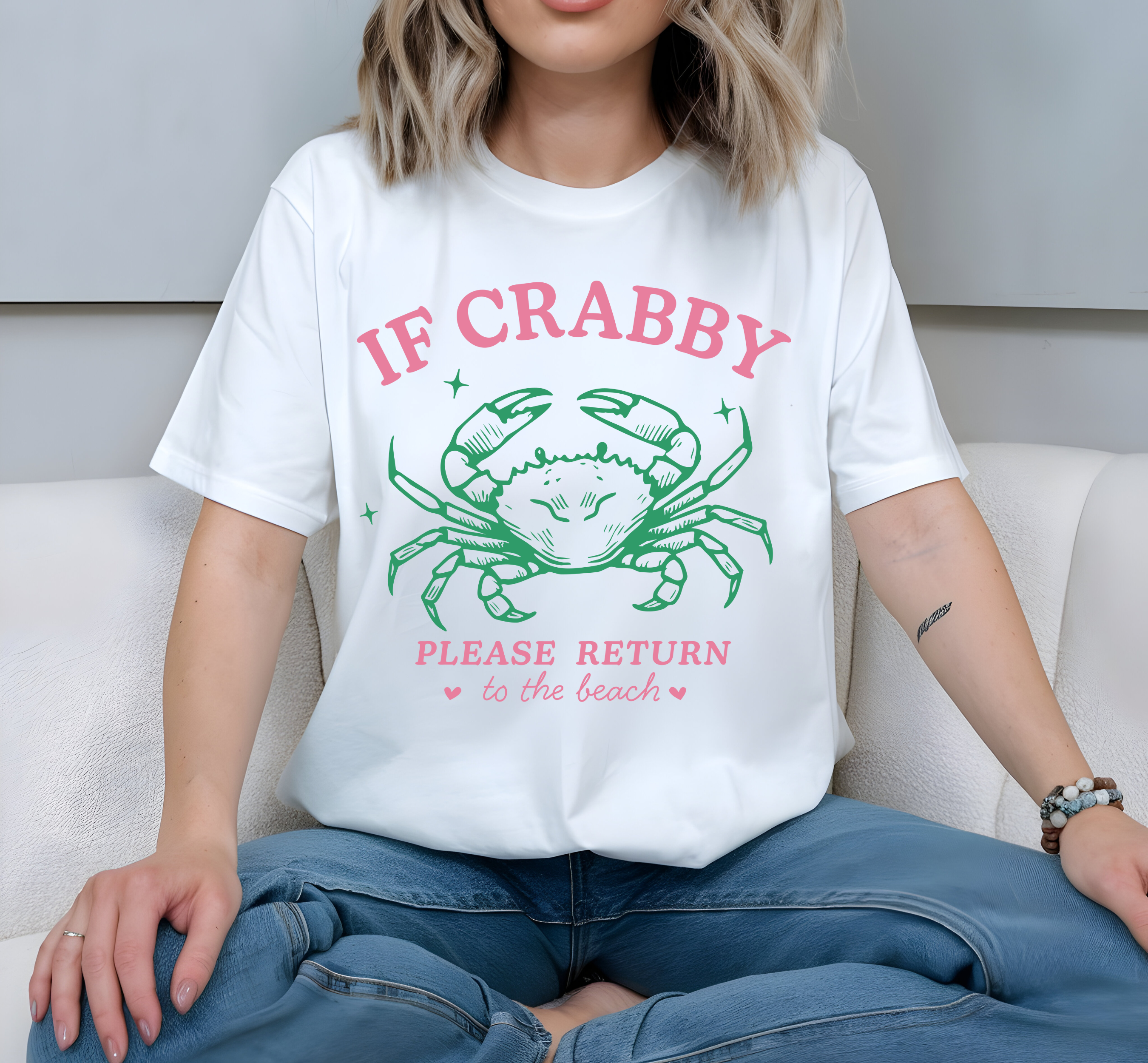Crabby Beach Humor Tee | Summer Fun Shirt | Ocean Lover Gift | Beach Apparel