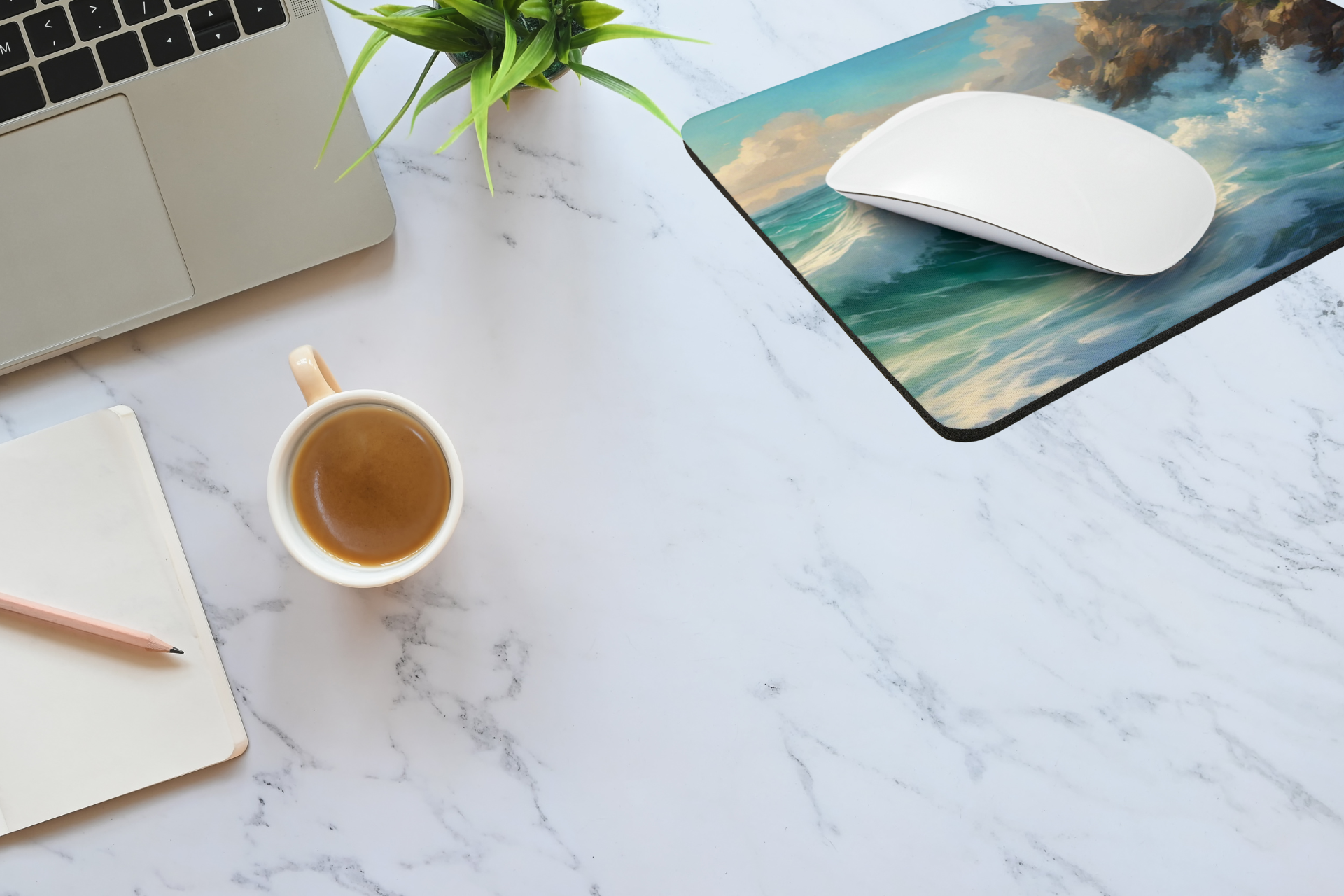 Scenic Surf Desk Mat | Coastal Mousepad for Home Office or Gaming | Beach Gift for Ocean Lovers product thumbnail image