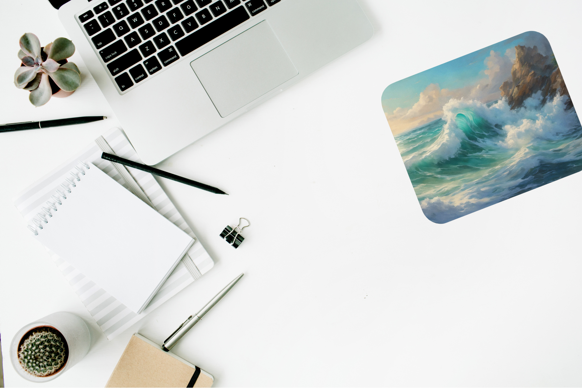 Scenic Surf Desk Mat | Coastal Mousepad for Home Office or Gaming | Beach Gift for Ocean Lovers product thumbnail image