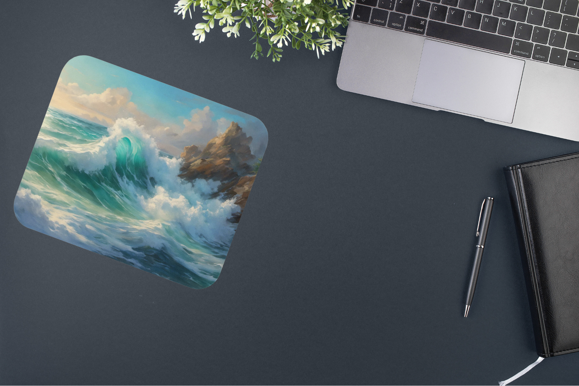 Scenic Surf Desk Mat | Coastal Mousepad for Home Office or Gaming | Beach Gift for Ocean Lovers product thumbnail image