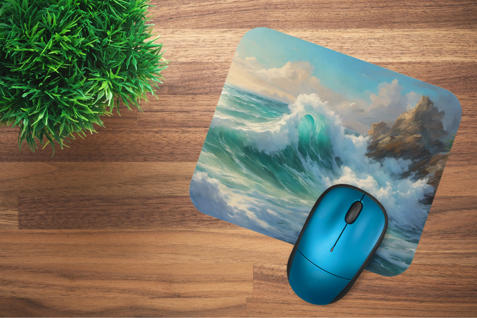 Scenic Surf Desk Mat | Coastal Mousepad for Home Office or Gaming | Beach Gift for Ocean Lovers product thumbnail image
