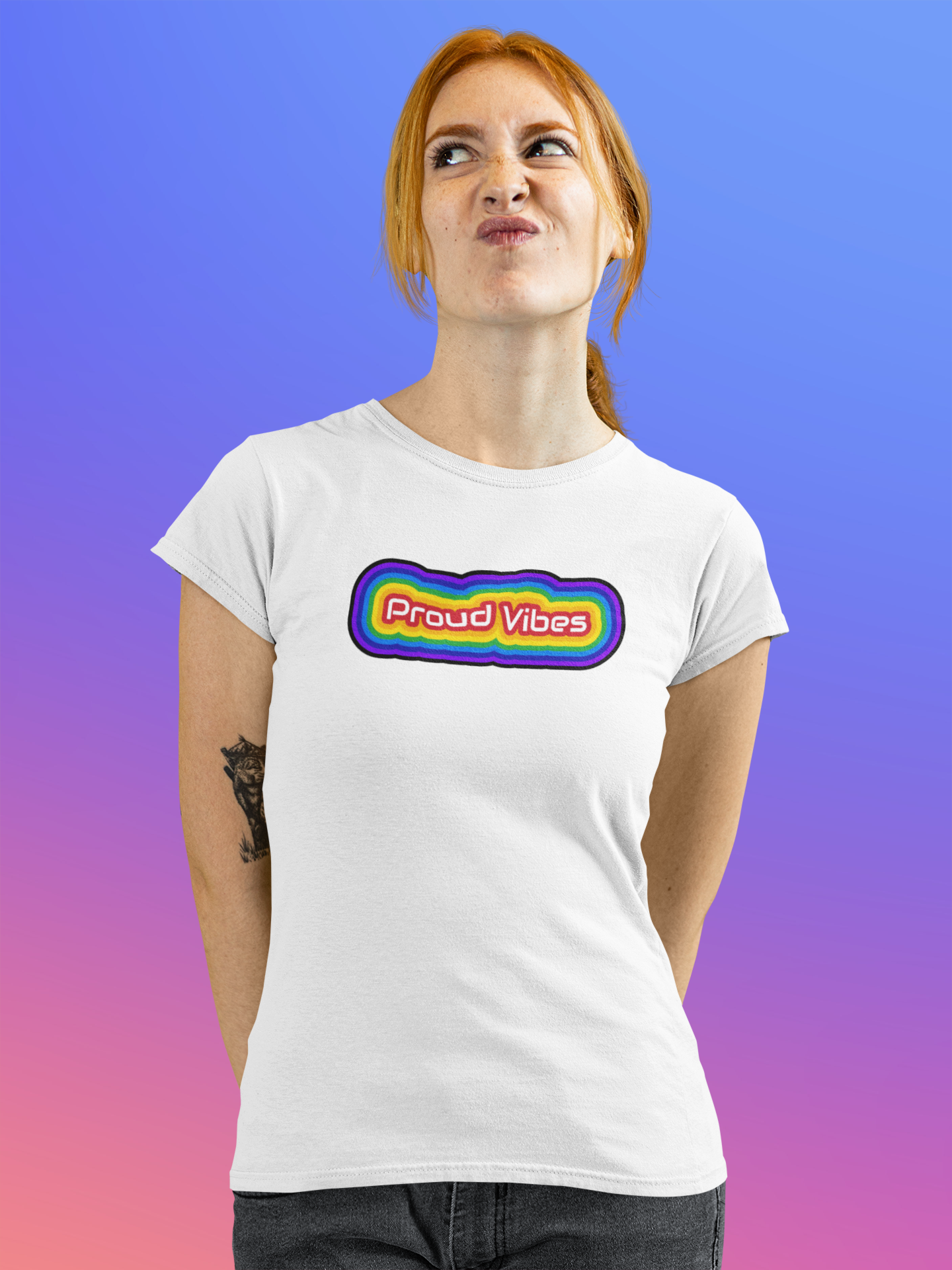 Proud Vibes Slim Fit Women's Tee product thumbnail image Proud Vibes Slim Fit Women's Tee product thumbnail image