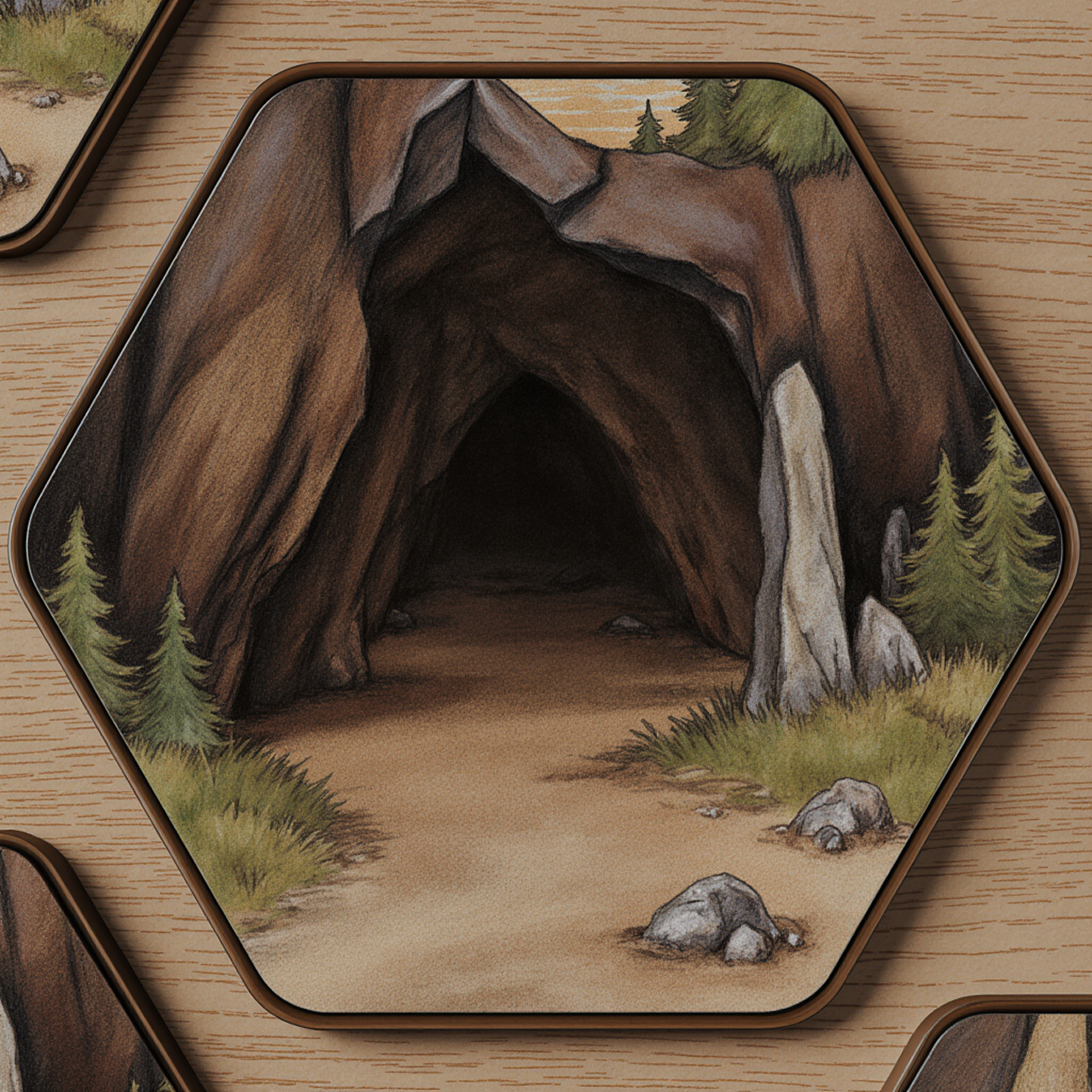 The Cave | Hexagonal Scene Kiss-Cut Stickers product thumbnail image The Cave | Hexagonal Scene Kiss-Cut Stickers product thumbnail image