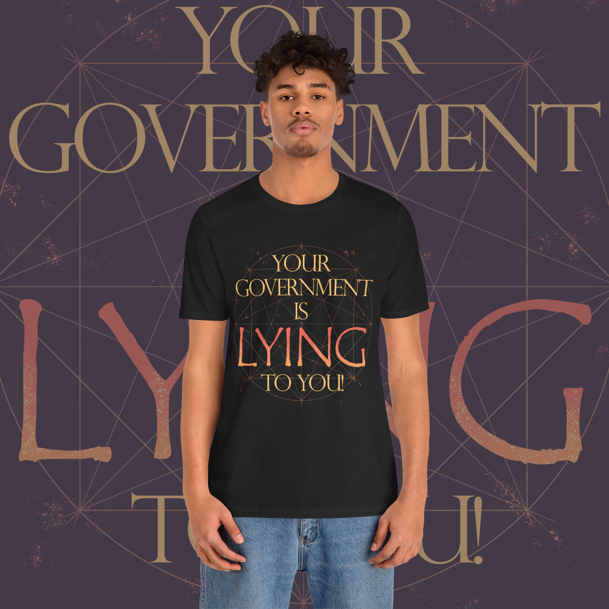 Your Government is Lying Unisex Tee, Graphic Tee, Statement Shirt, Protest Apparel, Casual Wear product thumbnail image Your Government is Lying Unisex Tee, Graphic Tee, Statement Shirt, Protest Apparel, Casual Wear product thumbnail image