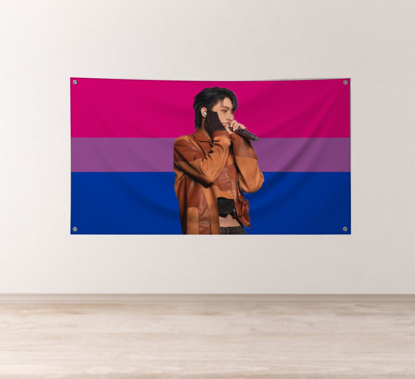 Mingi (Ateez) Bisexual Pride Flag product thumbnail image Mingi (Ateez) Bisexual Pride Flag product thumbnail image