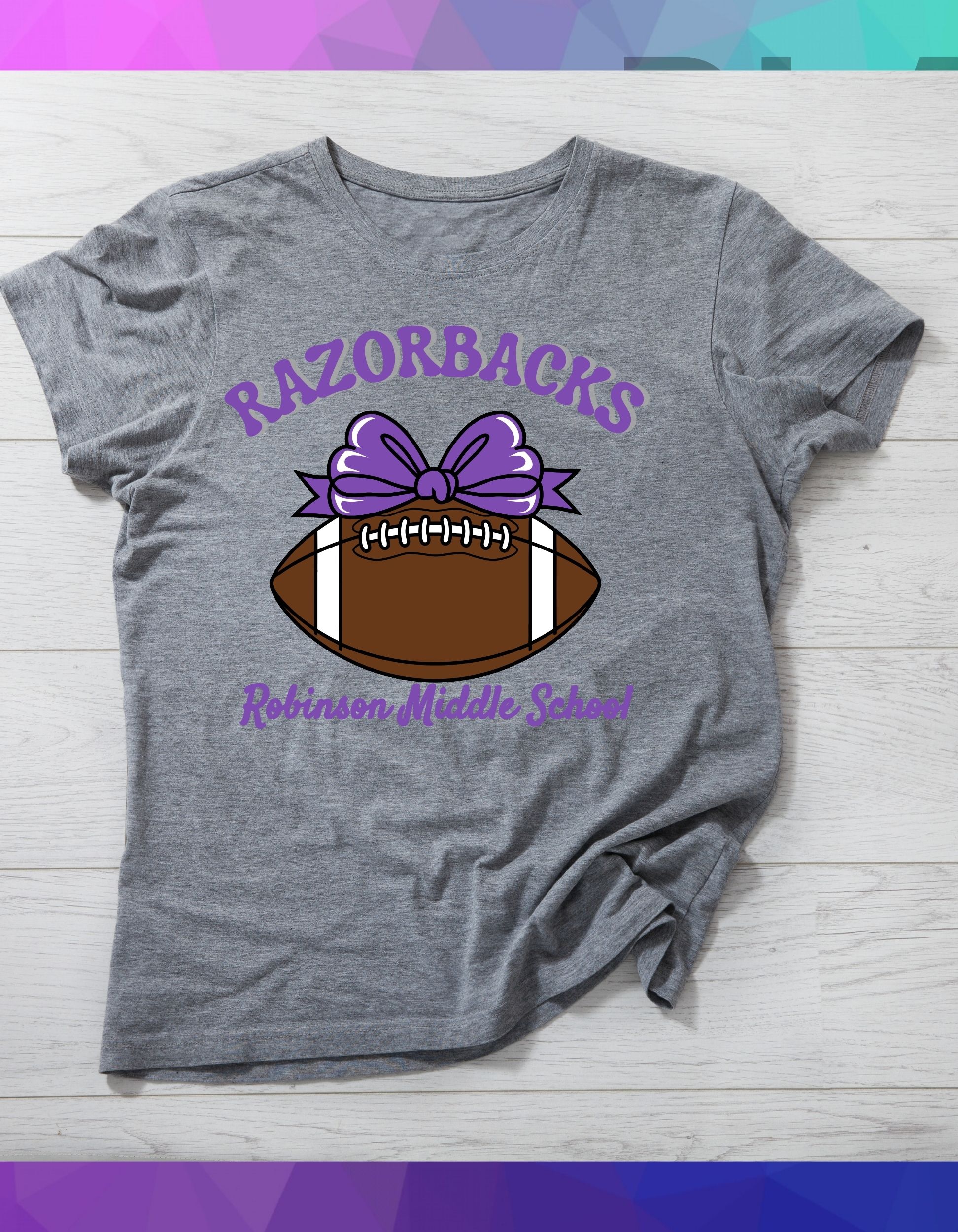 Razorbacks Football T-Shirt Robinson Middle School Spirit Wear