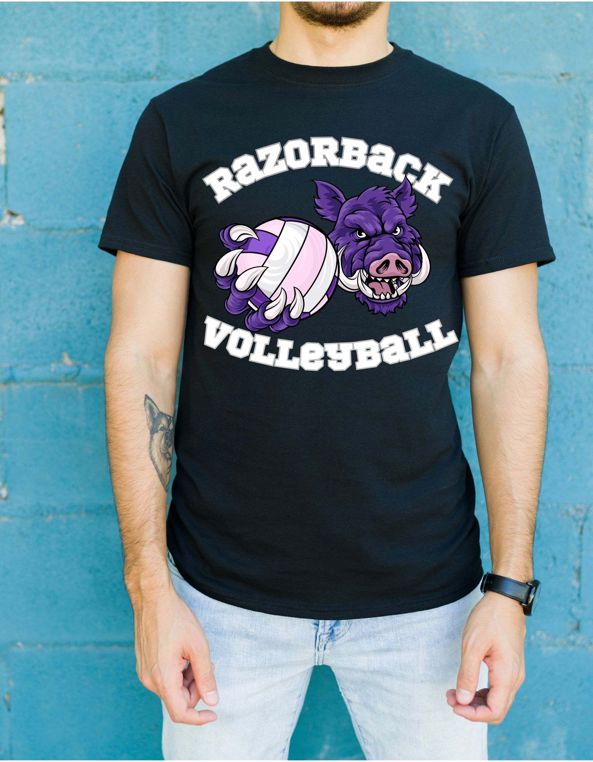 Razorback Volleyball Spirit T-Shirt Robinson Middle School Spirit Wear