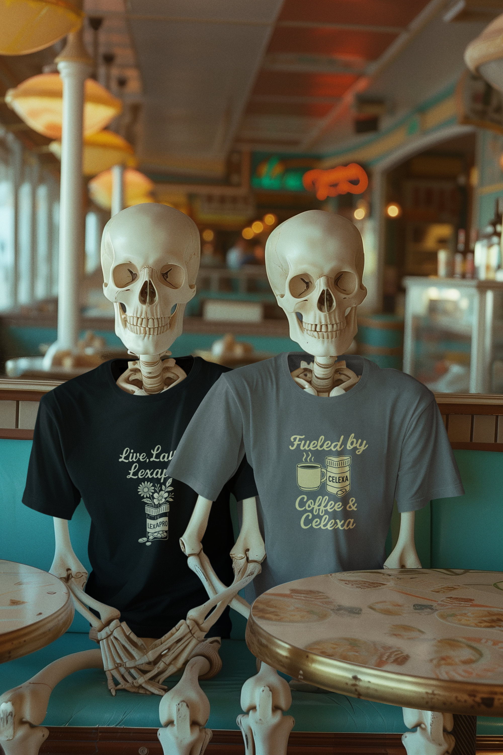 Fueled by Coffee & Celexa Unisex T-shirt product thumbnail image Fueled by Coffee & Celexa Unisex T-shirt product thumbnail image