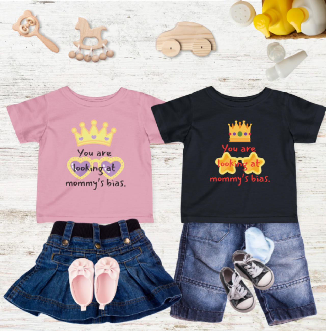 Adorable Infant Tee: 'You Are Looking at Mommy's Bias', cute baby shirt, toddler gift, baby shower, K-pop mom, expecting mother