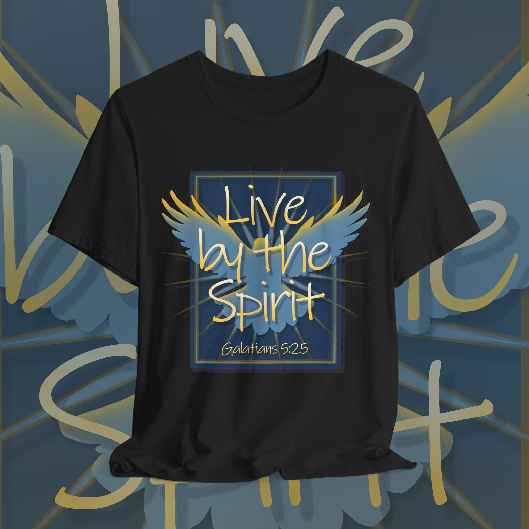Inspirational Short Sleeve Tee - "Live by the Spirit" Christian Shirt, Faith-Based Gift, Motivational Apparel, Positive Vibes, Casual Wear product thumbnail image Inspirational Short Sleeve Tee - "Live by the Spirit" Christian Shirt, Faith-Based Gift, Motivational Apparel, Positive Vibes, Casual Wear product thumbnail image