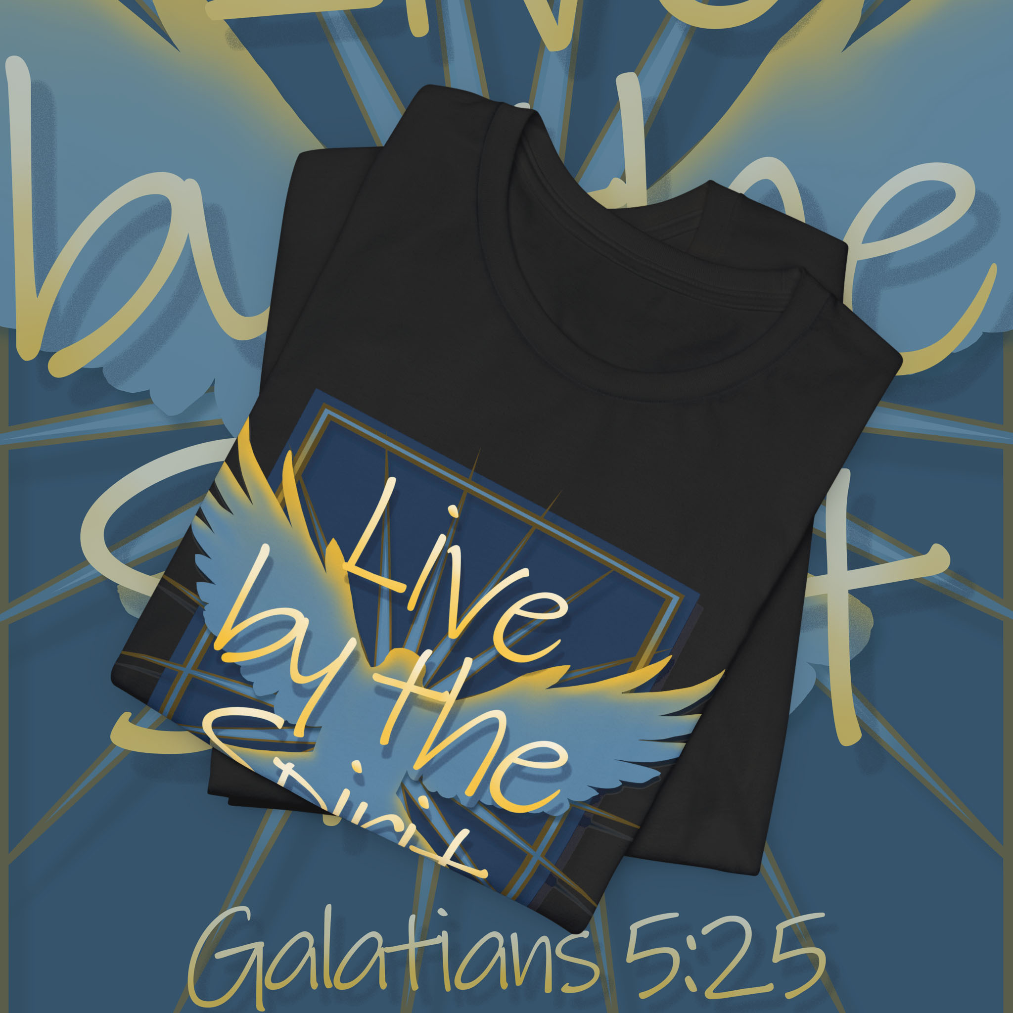 Inspirational Short Sleeve Tee - "Live by the Spirit" Christian Shirt, Faith-Based Gift, Motivational Apparel, Positive Vibes, Casual Wear product thumbnail image Inspirational Short Sleeve Tee - "Live by the Spirit" Christian Shirt, Faith-Based Gift, Motivational Apparel, Positive Vibes, Casual Wear product thumbnail image