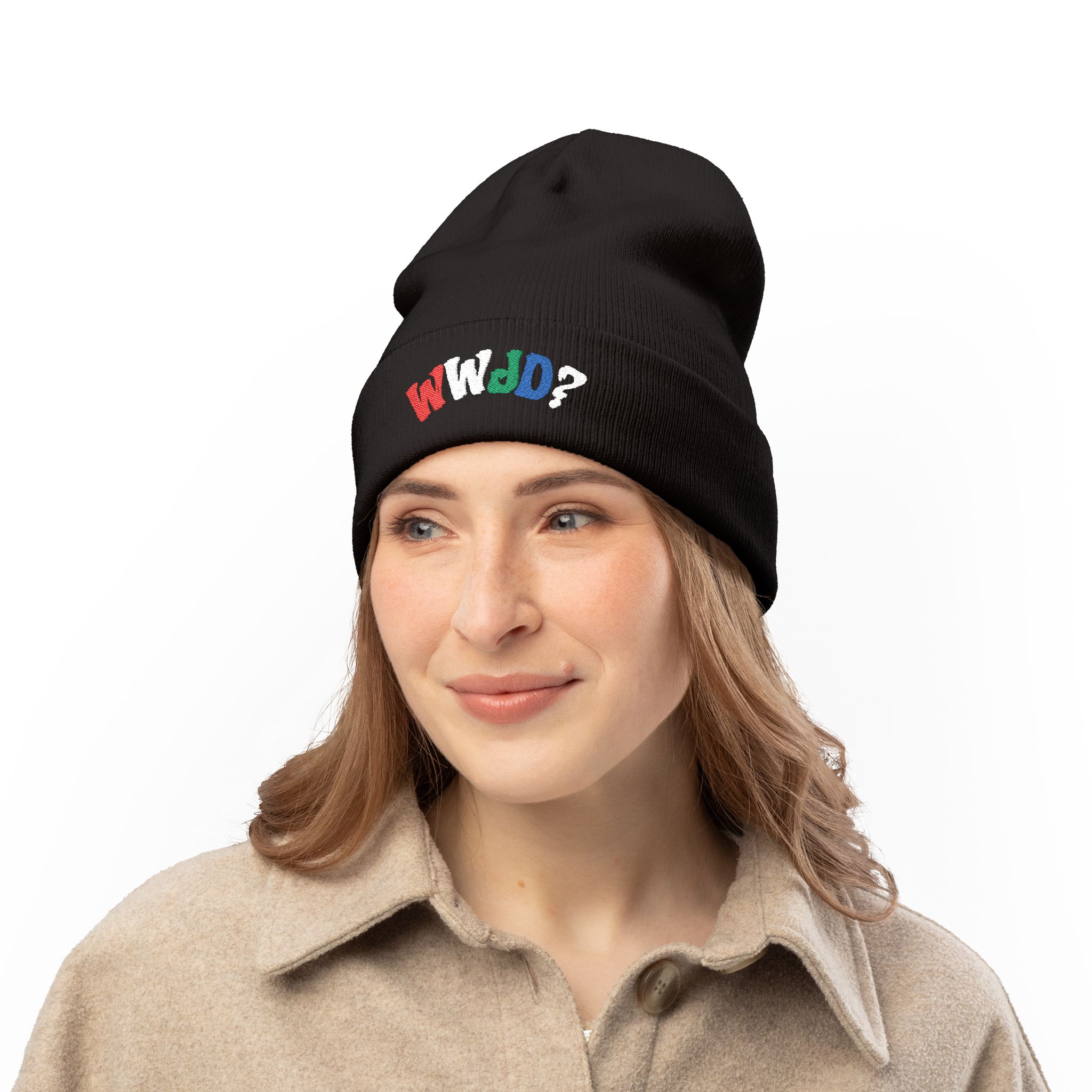 WWJD (What would Jesus Do?) Beanie Hat Embroidery product thumbnail image WWJD (What would Jesus Do?) Beanie Hat Embroidery product thumbnail image