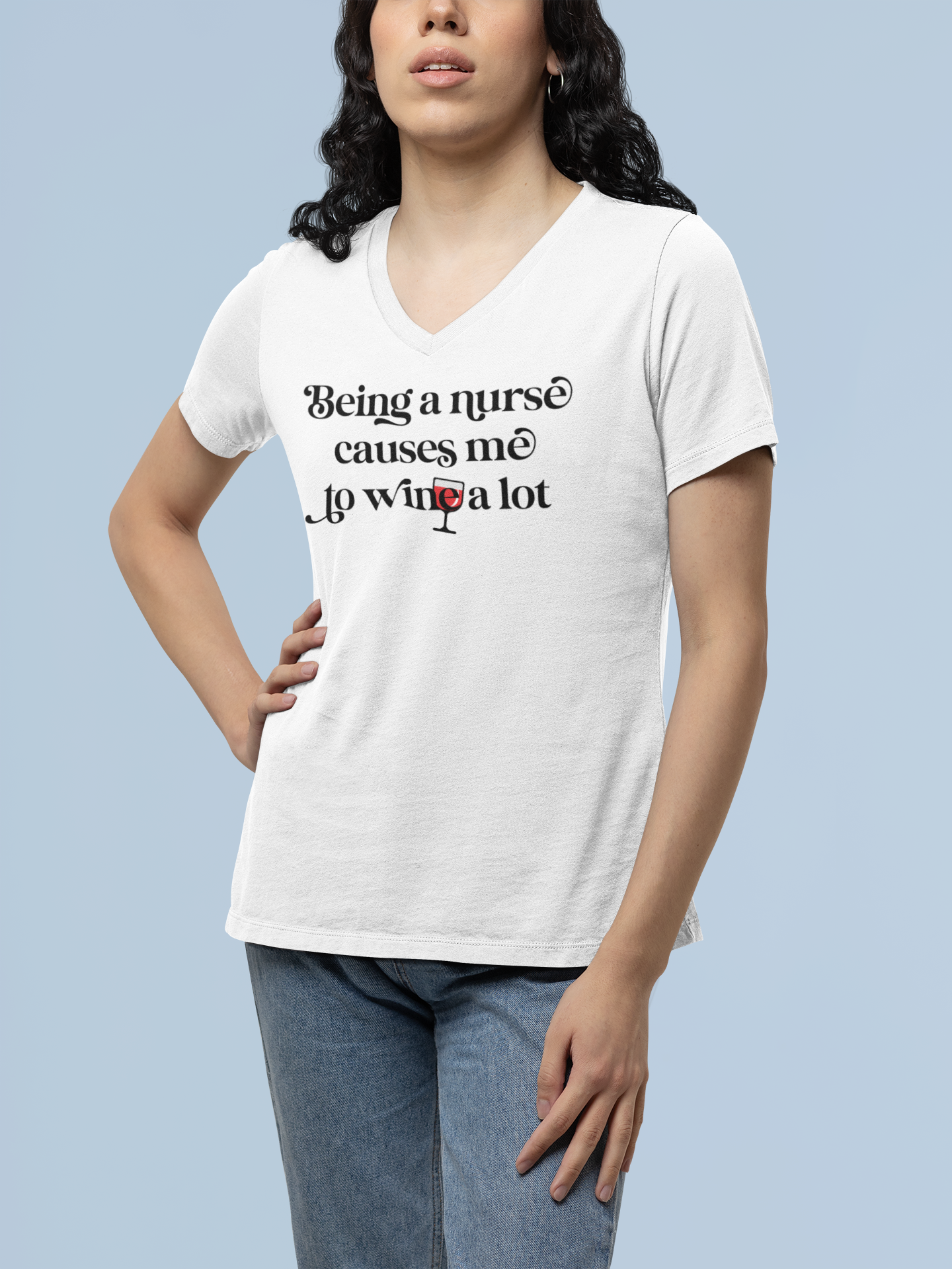 Nurse Wine V-Neck Tee - Funny Nursing Shirt, Gift for Nurses, Nurse Appreciation, Wine Lover Gift, Casual Wear product thumbnail image Nurse Wine V-Neck Tee - Funny Nursing Shirt, Gift for Nurses, Nurse Appreciation, Wine Lover Gift, Casual Wear product thumbnail image