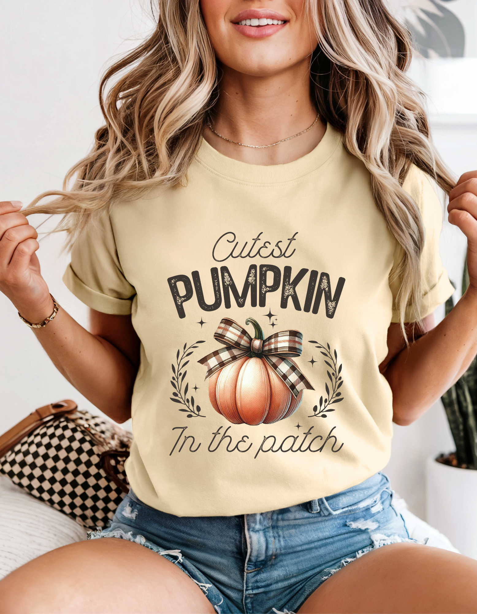 Cute Pumpkin T-Shirt, Fall Fashion, Autumn Apparel, Halloween Outfit, Thanksgiving Gift, Unisex Tee product thumbnail image