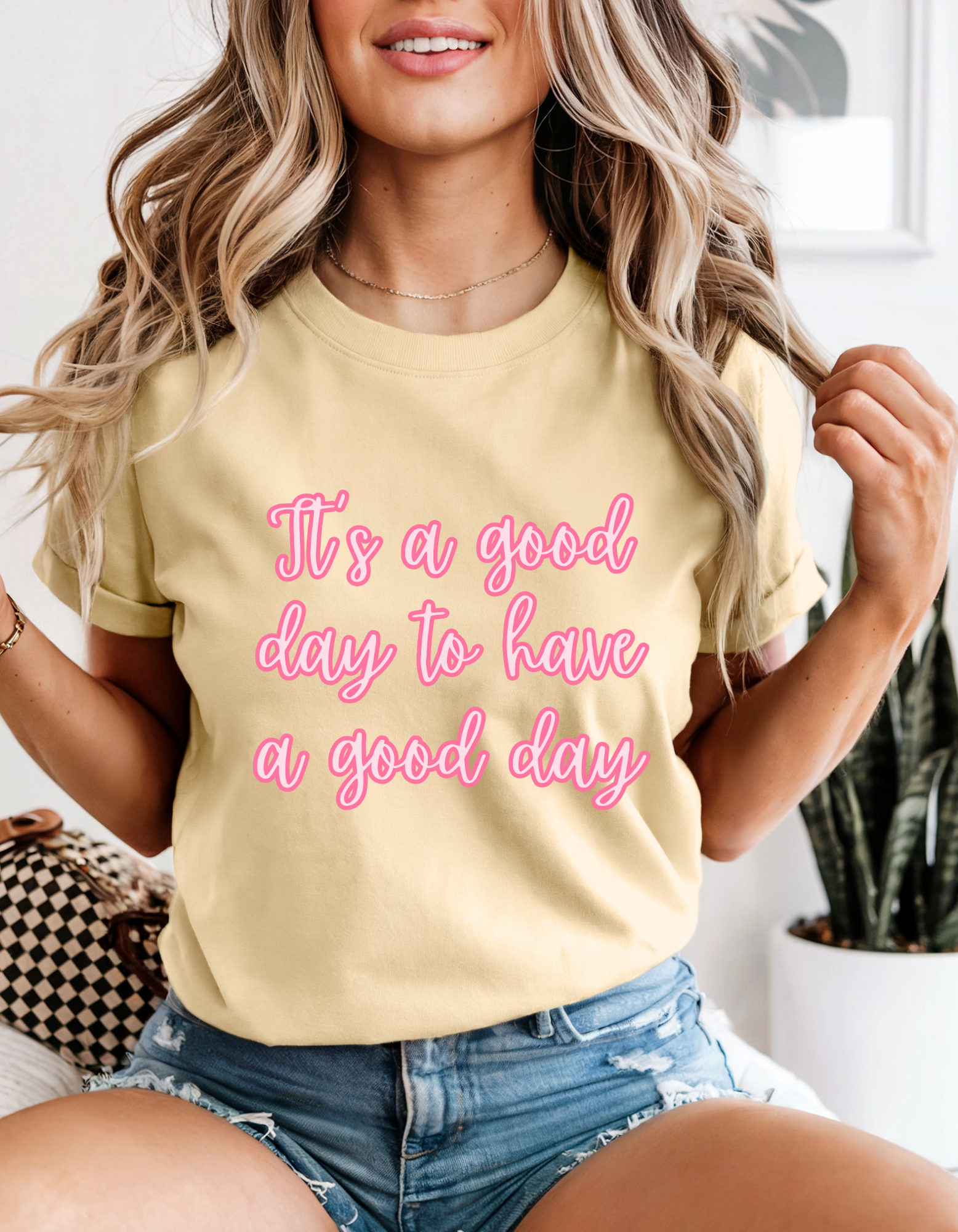 Cheerful Quote T-Shirt, Positive Vibes, Gift for Friends, Birthday Gift, Casual Wear, Motivational Tee