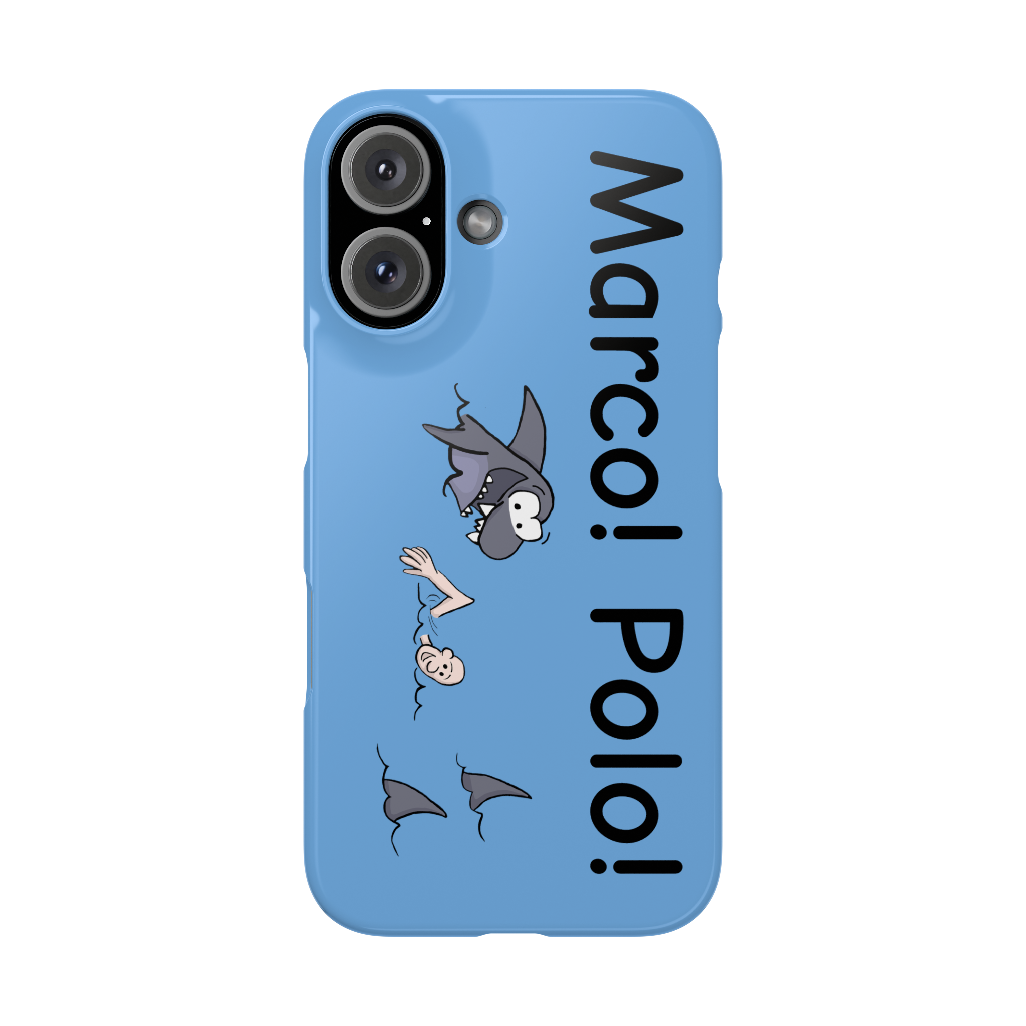 Sharks and Swimmer Personalizable Phone Case, Late Again Sam Sharks and Swimmer Personalizable Phone Case, Late Again Sam