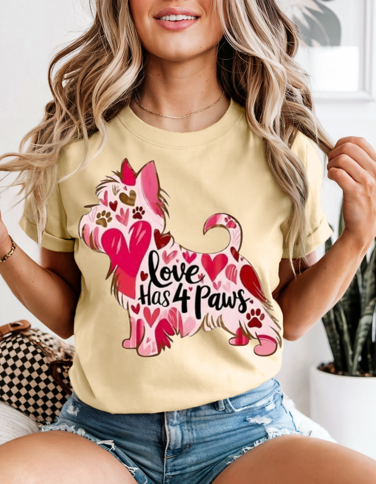 Love Has 4 Paws Dog-Themed T-Shirt, Cute Pet Apparel, Gift for Dog Lovers, Animal Lover Shirt, Cozy Everyday Wear Love Has 4 Paws Dog-Themed T-Shirt, Cute Pet Apparel, Gift for Dog Lovers, Animal Lover Shirt, Cozy Everyday Wear