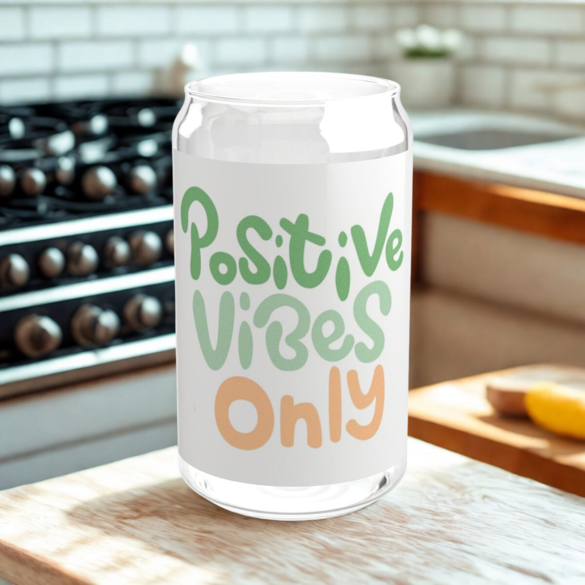 Positive Vibes Only Glass Cup – 16oz Sipper Tumbler with Bamboo Lid and Straw | Aesthetic Iced Coffee Glass | Motivational Gift product thumbnail image Positive Vibes Only Glass Cup – 16oz Sipper Tumbler with Bamboo Lid and Straw | Aesthetic Iced Coffee Glass | Motivational Gift product thumbnail image