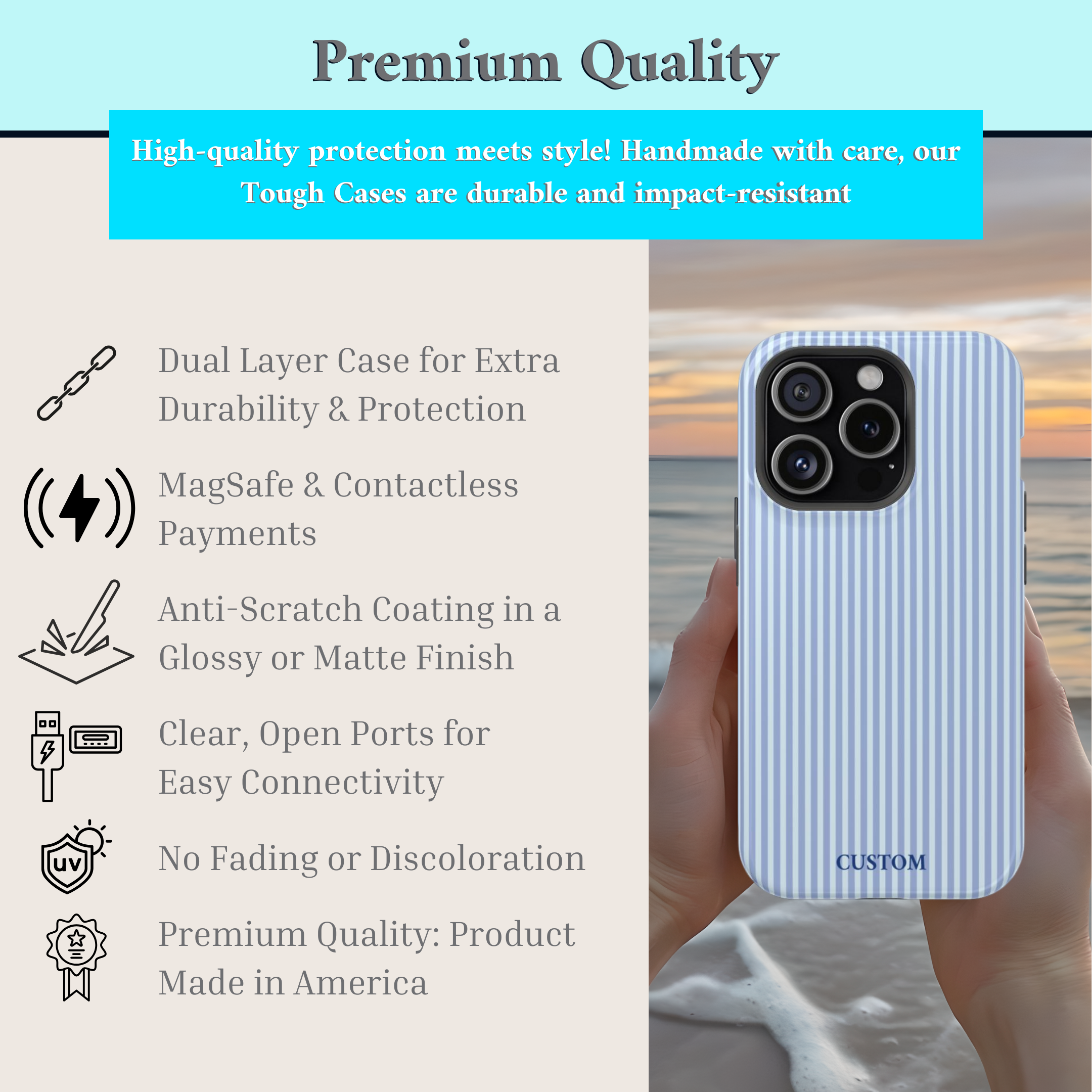 Personalized Blue Striped Phone Case, Custom Monogram iPhone Case, Aesthetic Striped Phone Case, Summer Coastal Phone Case, Preppy Phonecase, Blue Beachy Phone cover product thumbnail image Personalized Blue Striped Phone Case, Custom Monogram iPhone Case, Aesthetic Striped Phone Case, Summer Coastal Phone Case, Preppy Phonecase, Blue Beachy Phone cover product thumbnail image