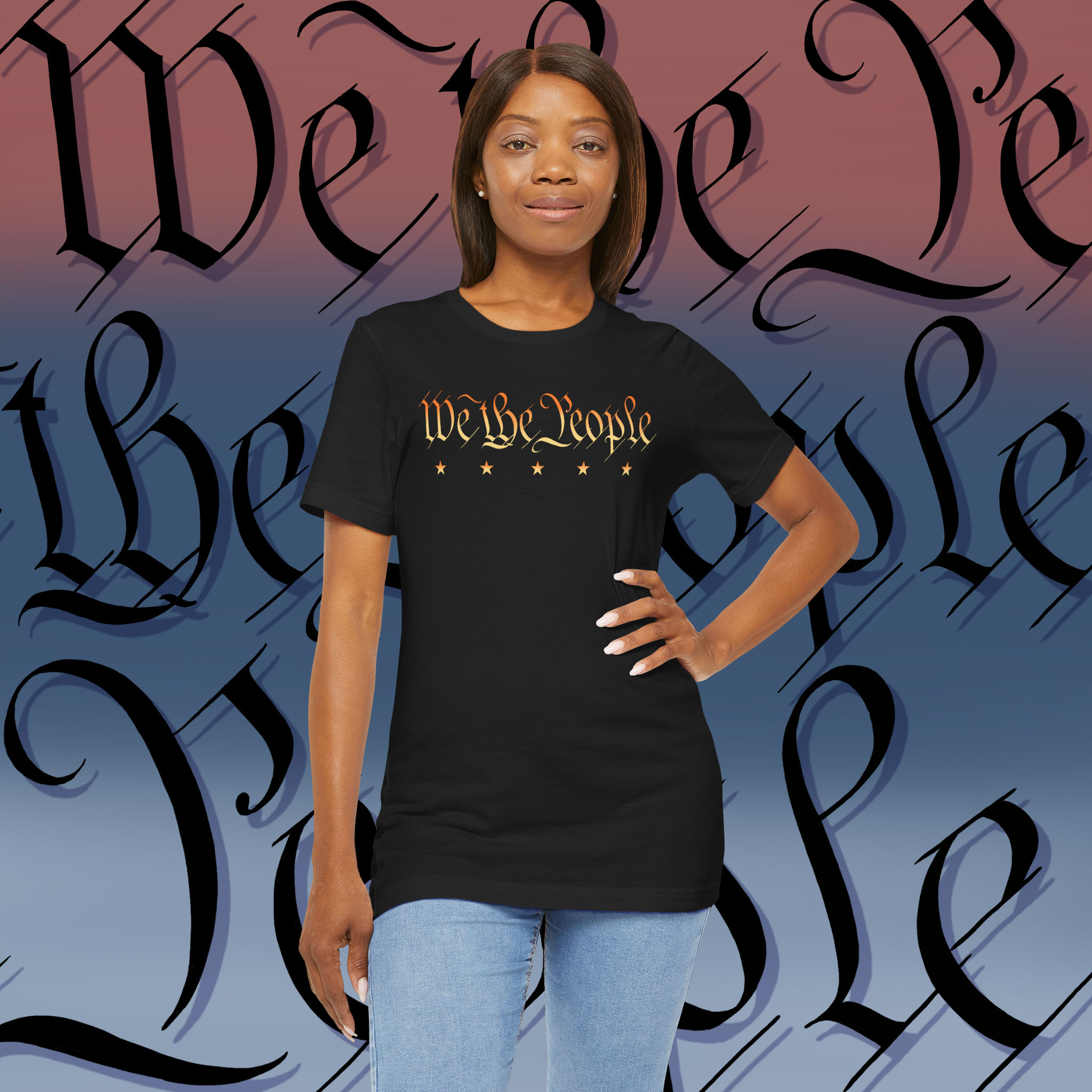 Vintage 'We The People' Unisex Jersey Tee - Classic Black product thumbnail image