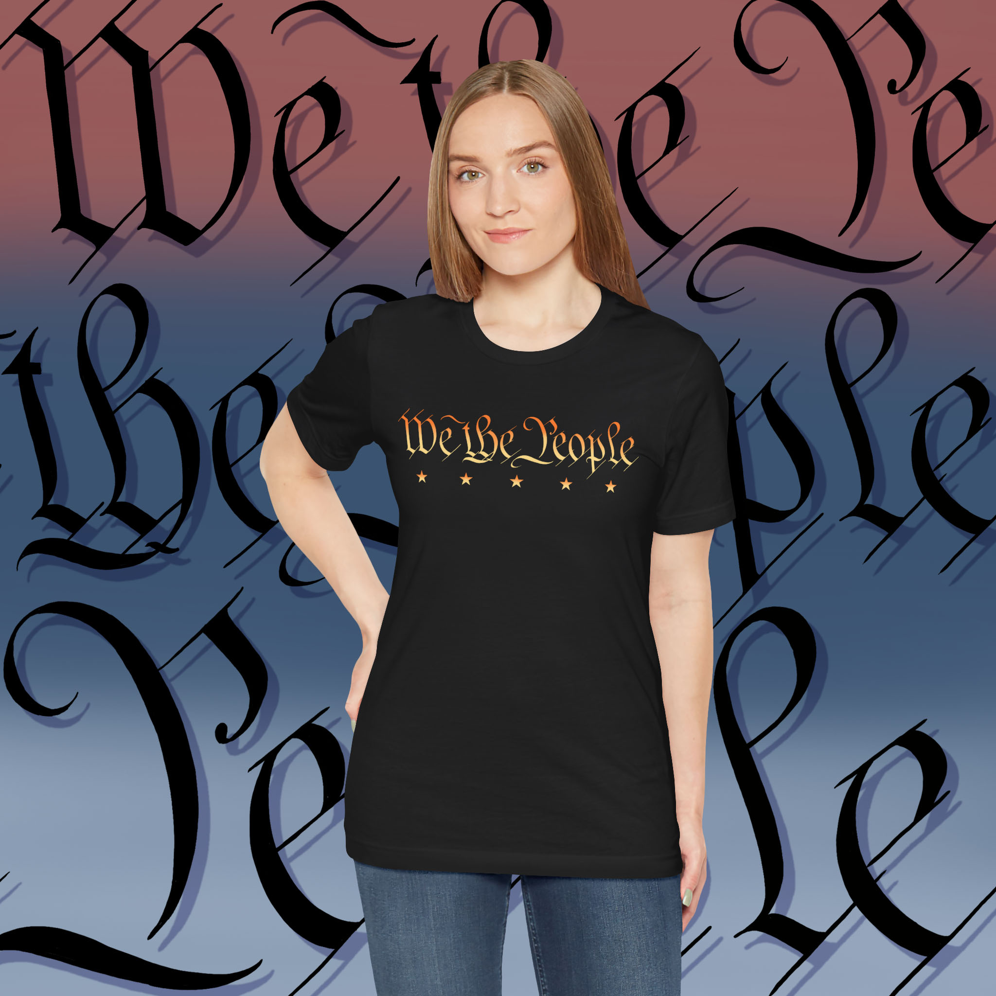 Vintage 'We The People' Unisex Jersey Tee - Classic Black product thumbnail image
