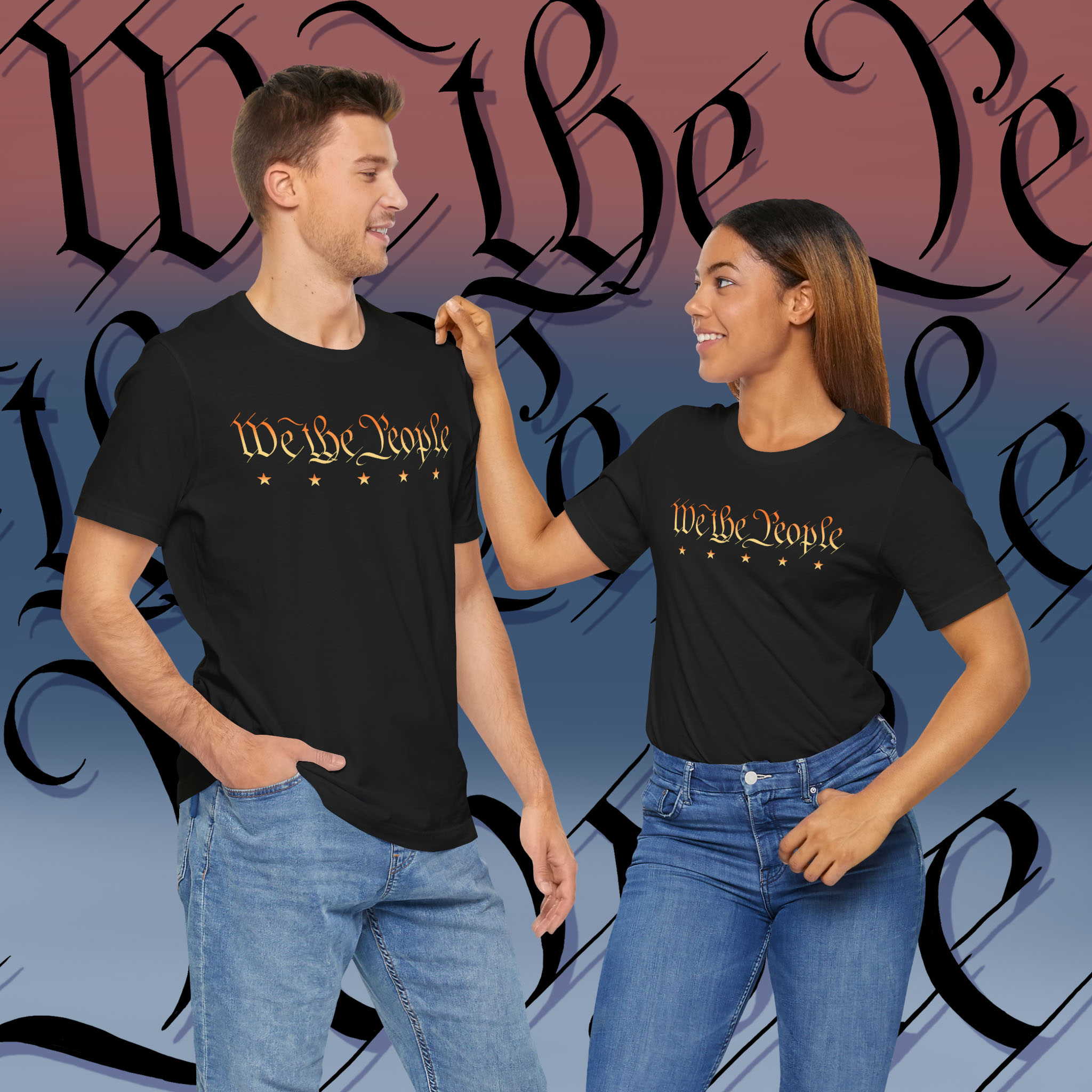Vintage 'We The People' Unisex Jersey Tee - Classic Black product thumbnail image