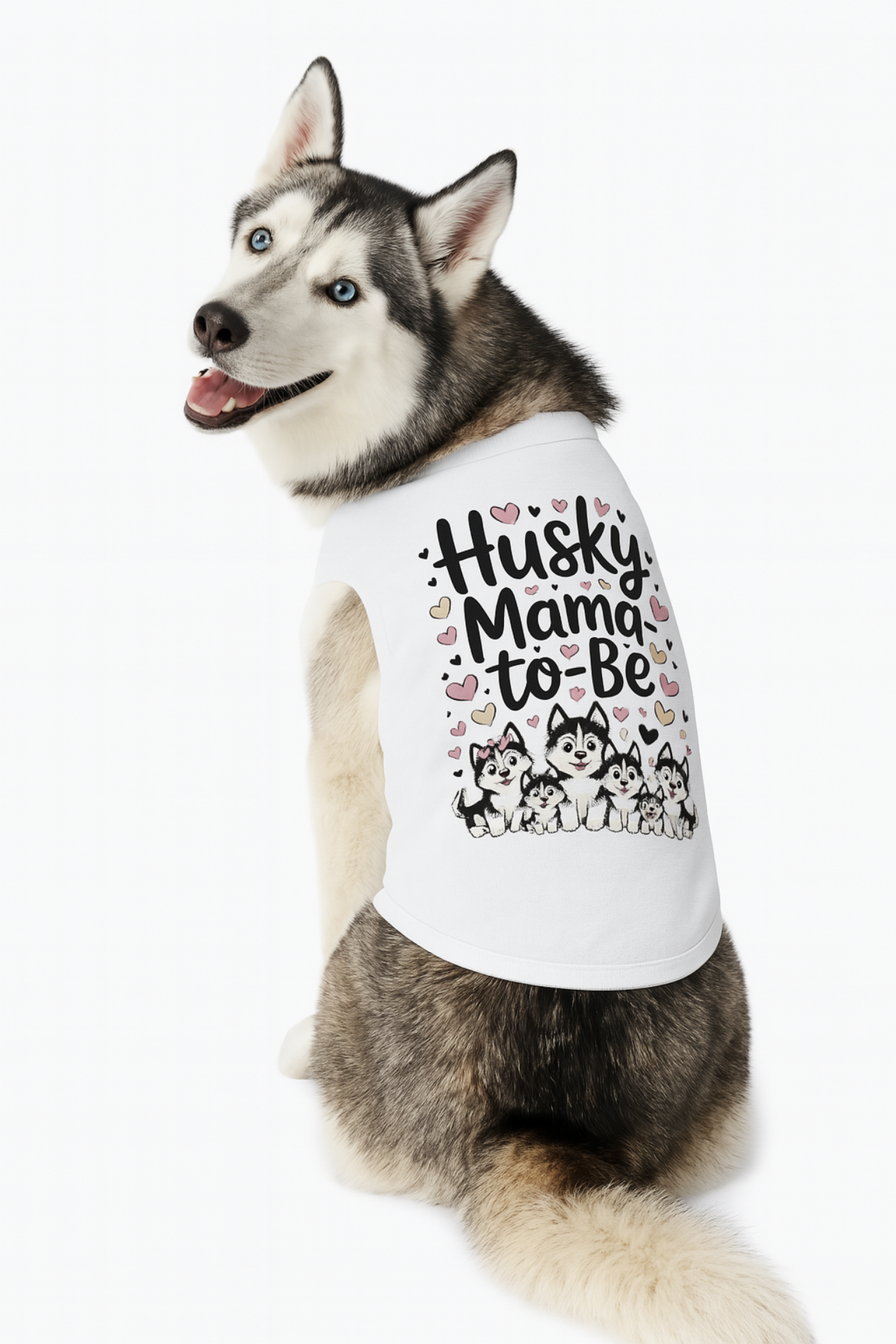 Husky Mama to be Pet Tank Top - Adorable Dog Apparel for Husky Lovers, Cute Gifts for Pet Owners, Pet Clothing product thumbnail image