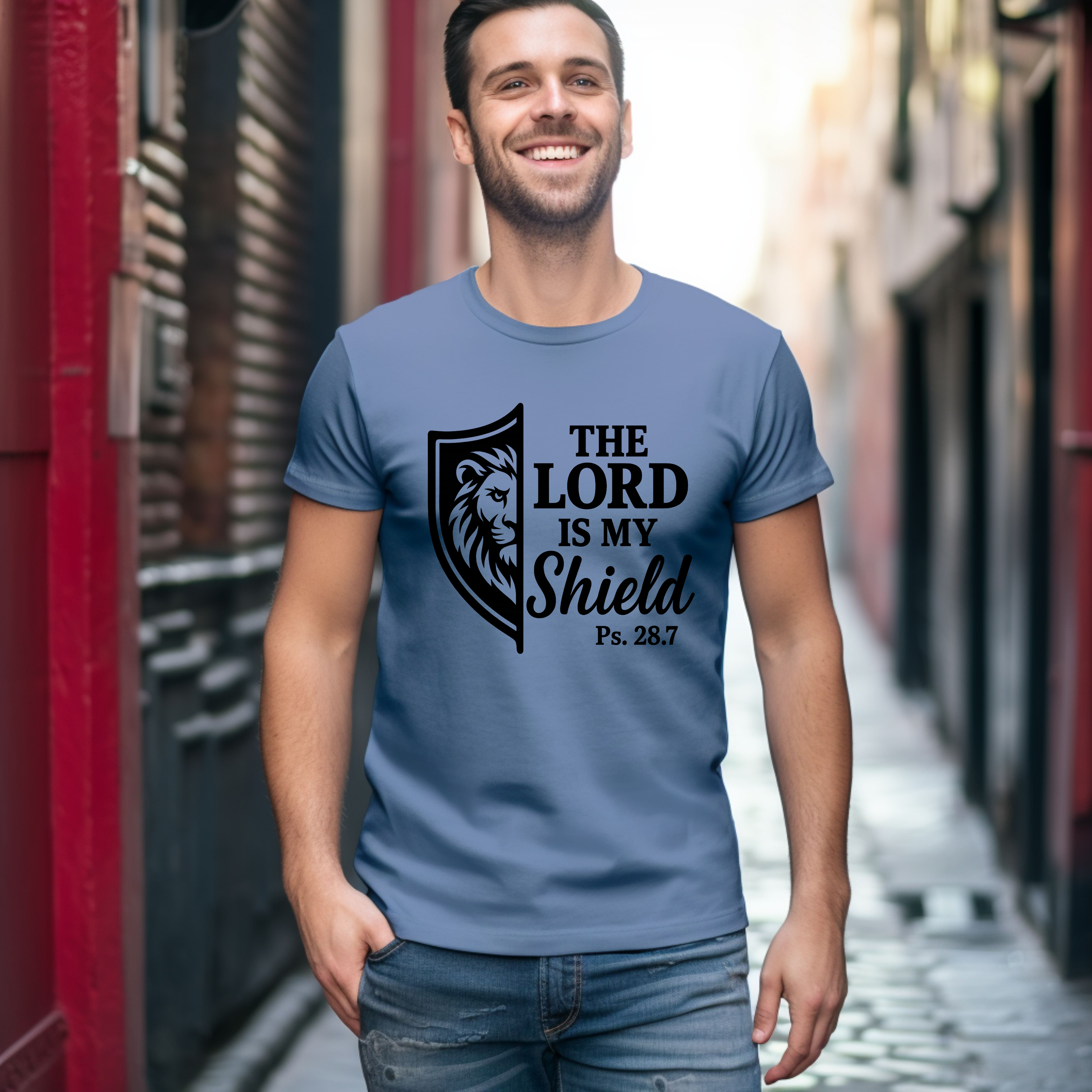The Lord is My Shield - Men's Christian T-Shirt product thumbnail image The Lord is My Shield - Men's Christian T-Shirt product thumbnail image