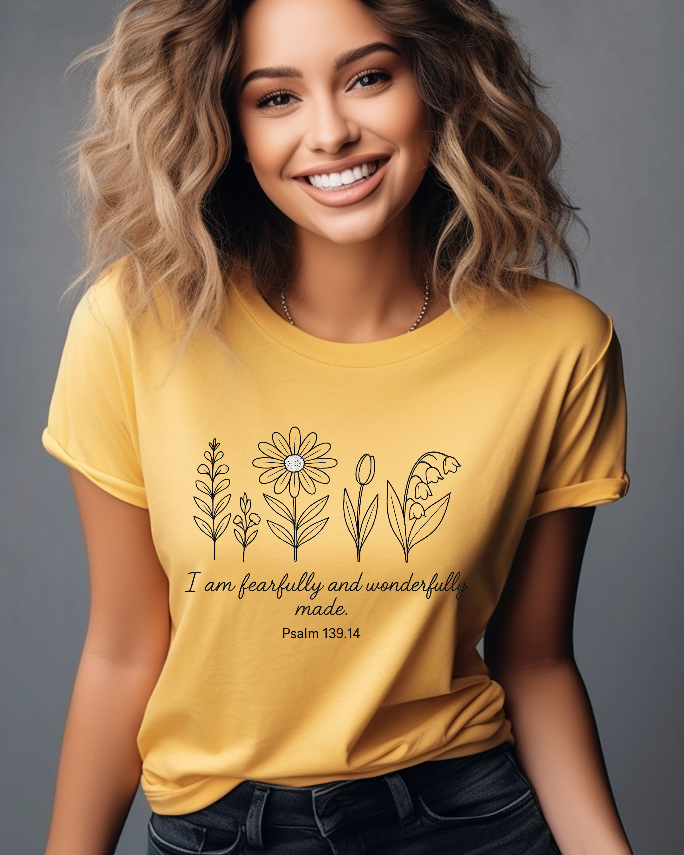 Fearfully and Wondefully Made - Psalm 139:14- Christian T-shirt product thumbnail image Fearfully and Wondefully Made - Psalm 139:14- Christian T-shirt product thumbnail image