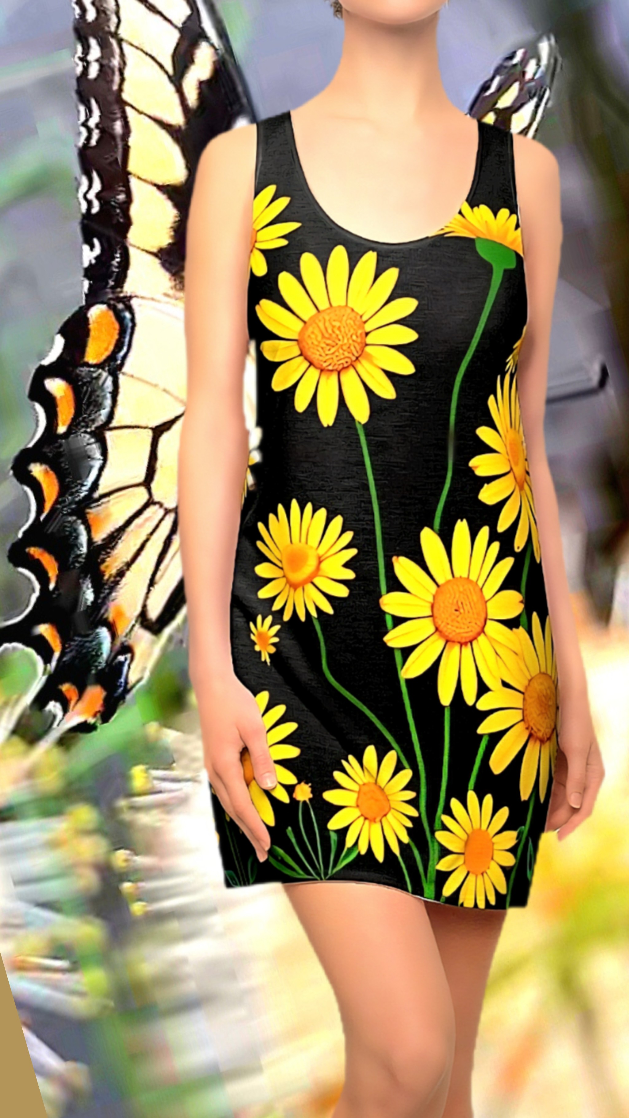 PARADISE GARDENS - Fleur De Soirée Women's Cut & Sew Racerback Dress PARADISE GARDENS - Fleur De Soirée Women's Cut & Sew Racerback Dress