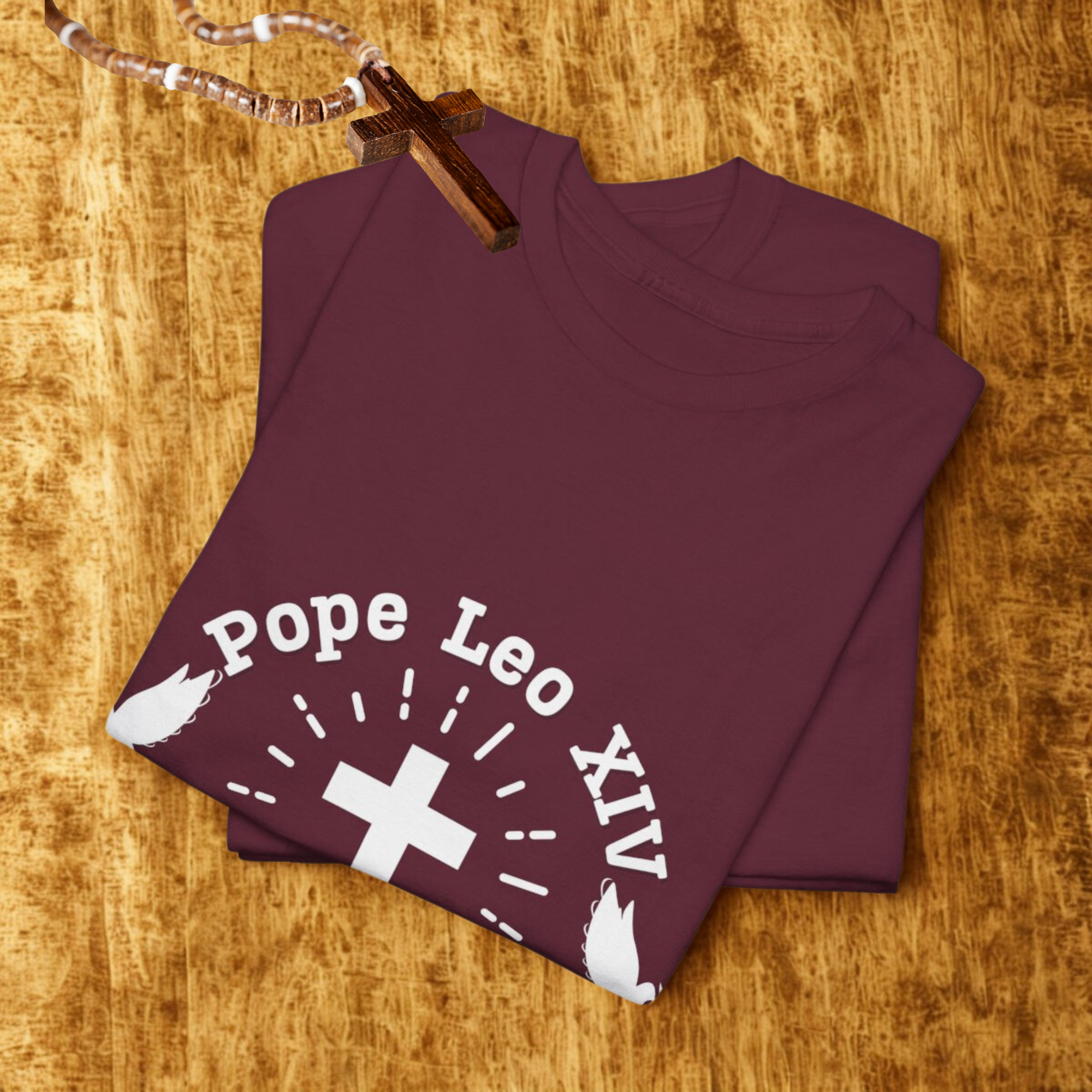 Faith-Inspired Unisex Tee, Spiritual T-Shirt, Pope Leo XIV Tee, Christian Cotton Top, Religious Gift, Church Apparel product thumbnail image Faith-Inspired Unisex Tee, Spiritual T-Shirt, Pope Leo XIV Tee, Christian Cotton Top, Religious Gift, Church Apparel product thumbnail image