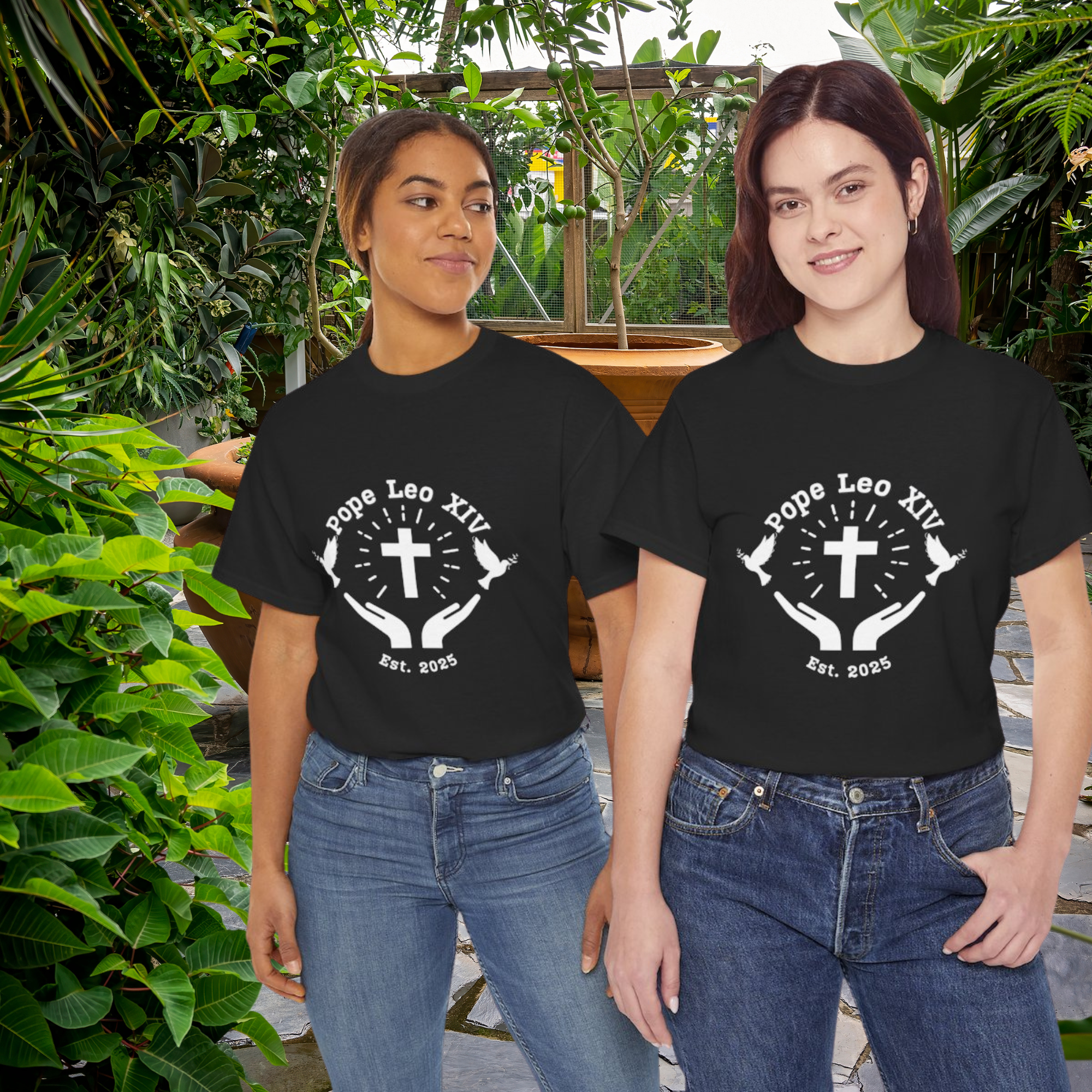 Faith-Inspired Unisex Tee, Spiritual T-Shirt, Pope Leo XIV Tee, Christian Cotton Top, Religious Gift, Church Apparel product thumbnail image Faith-Inspired Unisex Tee, Spiritual T-Shirt, Pope Leo XIV Tee, Christian Cotton Top, Religious Gift, Church Apparel product thumbnail image