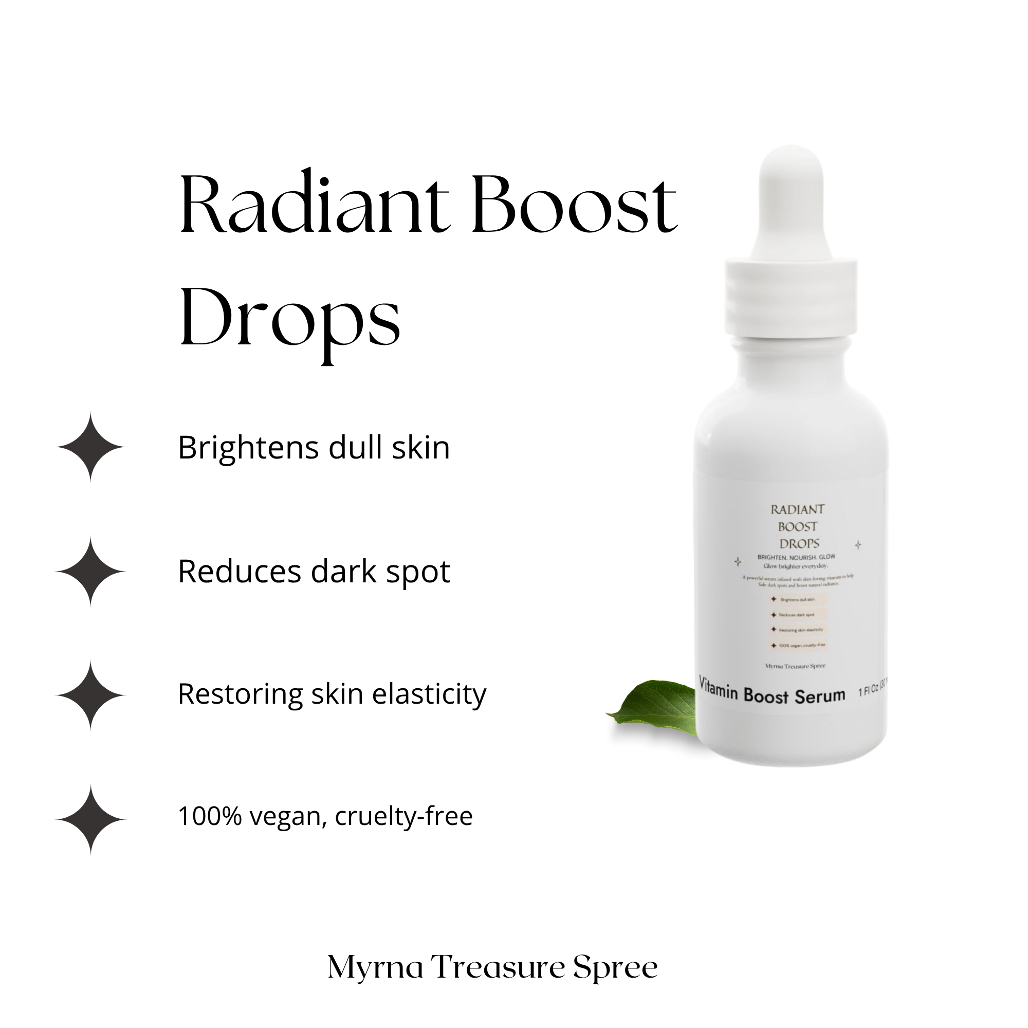 Radiant Boost Drops- Vitamin C Serum for Dark Spots & Glowing Skin Every day, Vitamin Boost Serum, 1oz product thumbnail image Radiant Boost Drops- Vitamin C Serum for Dark Spots & Glowing Skin Every day, Vitamin Boost Serum, 1oz product thumbnail image