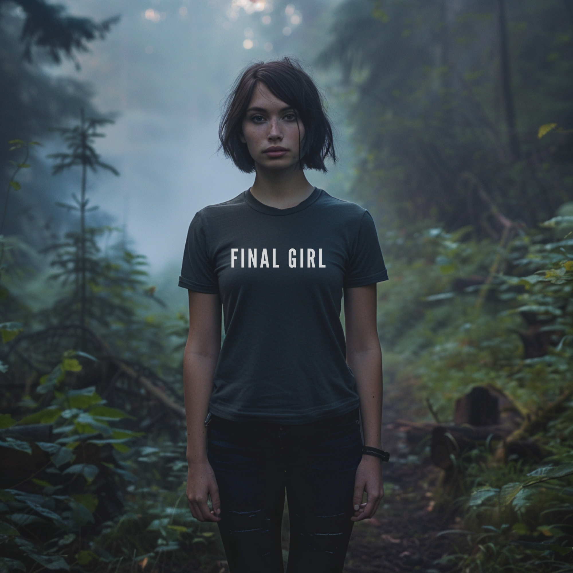 Final Girl Unisex Garment-Dyed T-Shirt, Vintage Horror Tee, Casual Graphic Shirt, Halloween Outfit, Unique Gift for Fans product thumbnail image