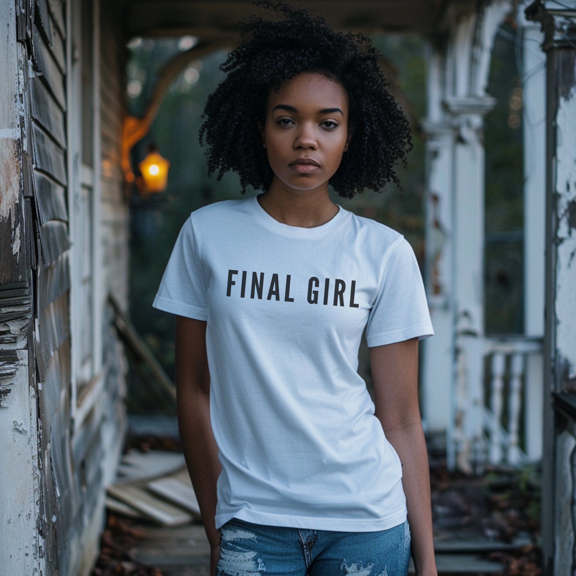 Final Girl Unisex Garment-Dyed T-Shirt, Vintage Horror Tee, Casual Graphic Shirt, Halloween Outfit, Unique Gift for Fans product thumbnail image