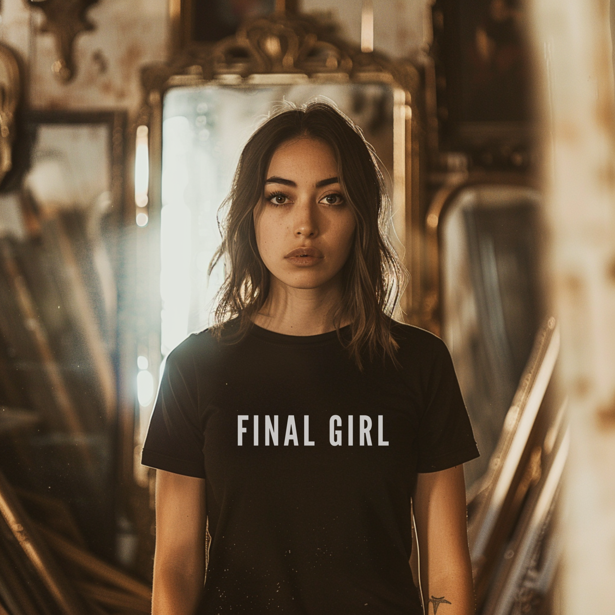 Final Girl Unisex Garment-Dyed T-Shirt, Vintage Horror Tee, Casual Graphic Shirt, Halloween Outfit, Unique Gift for Fans product thumbnail image