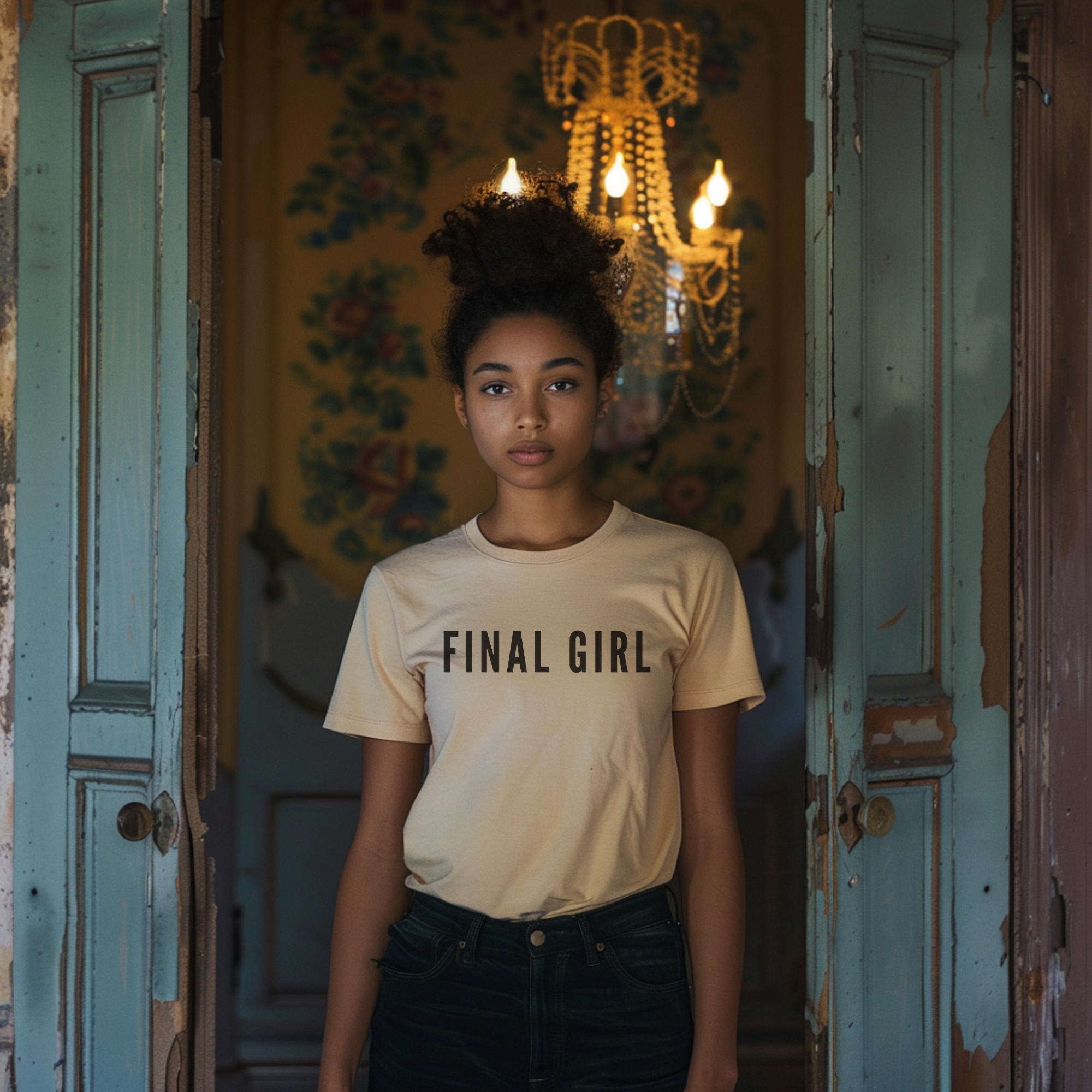 Final Girl Unisex Garment-Dyed T-Shirt, Vintage Horror Tee, Casual Graphic Shirt, Halloween Outfit, Unique Gift for Fans product thumbnail image