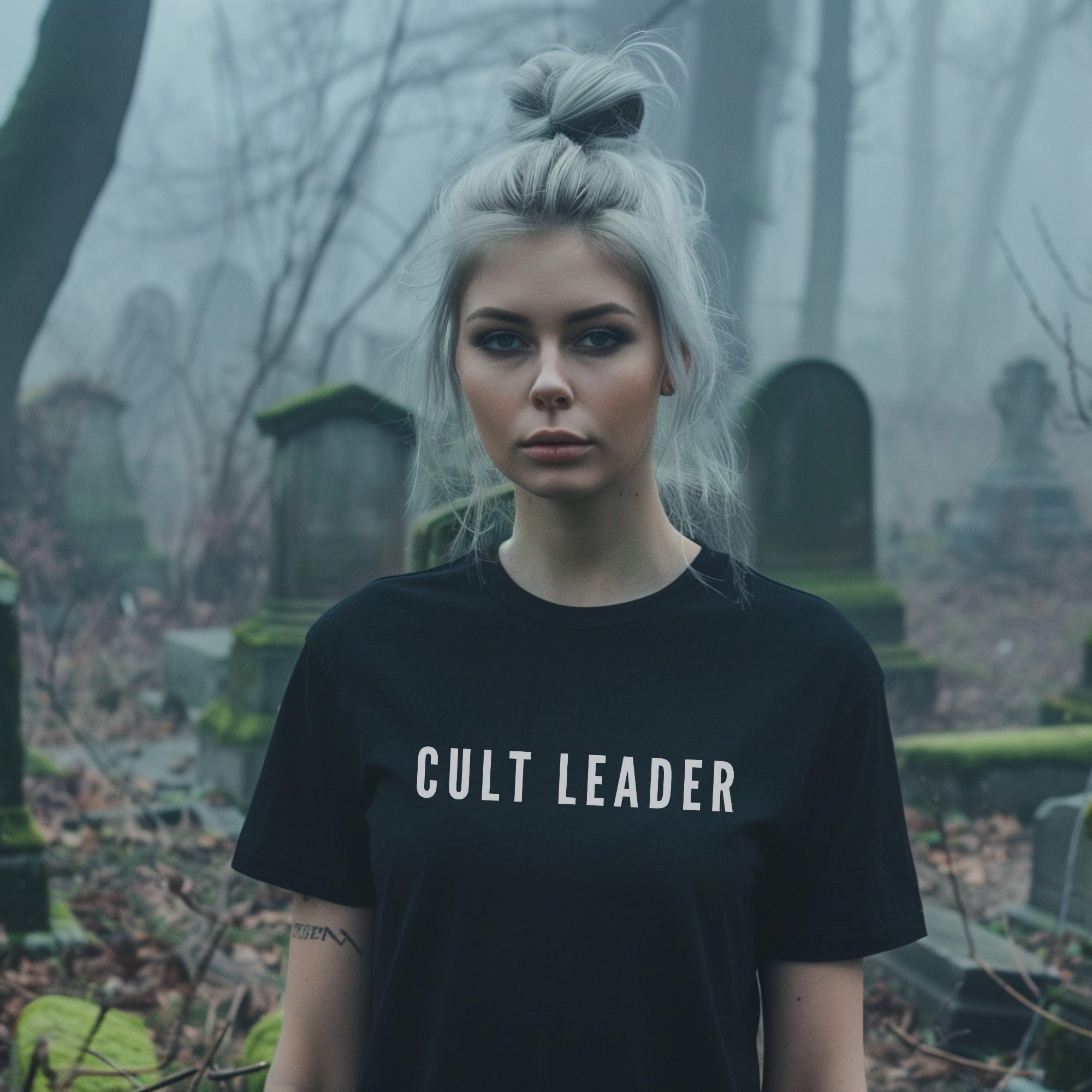 Cult Leader T-Shirt, Cool Graphic Tee, Unisex Casual Wear, Funny Gift for Friends, Statement Clothing, Trendy Apparel product thumbnail image Cult Leader T-Shirt, Cool Graphic Tee, Unisex Casual Wear, Funny Gift for Friends, Statement Clothing, Trendy Apparel product thumbnail image