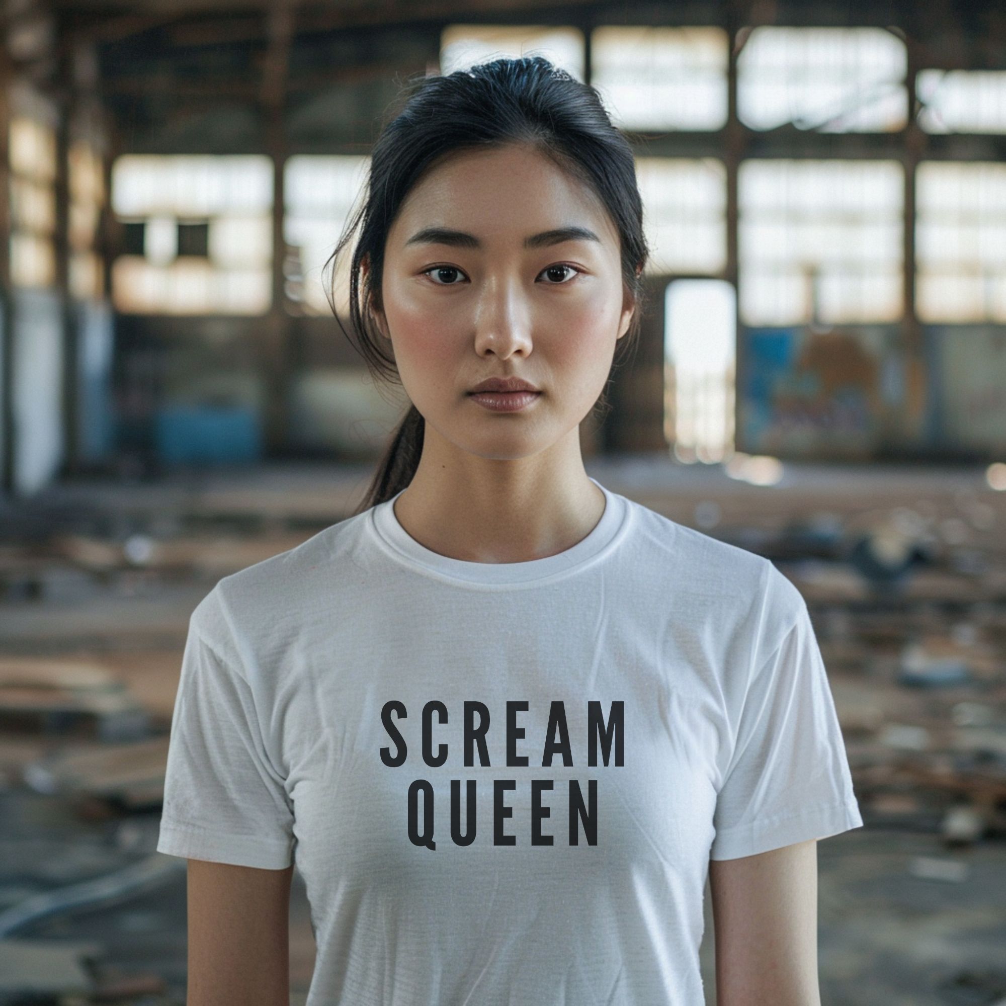 Scream Queen T-Shirt, Garment-Dyed Tee for Horror Lovers, Halloween Costume, Funny Gift, Unisex Apparel product thumbnail image