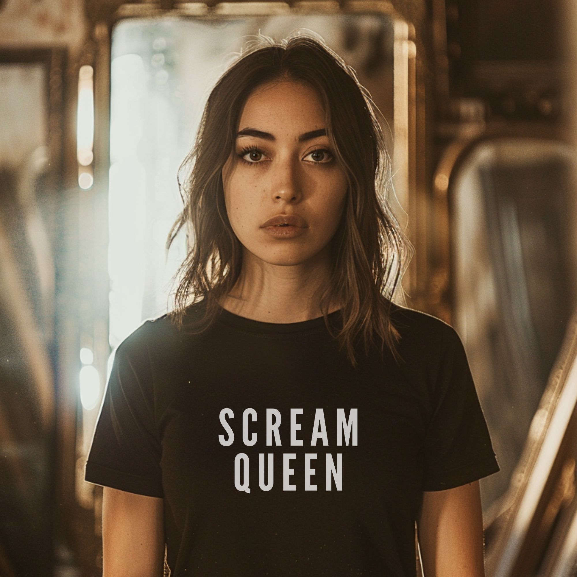 Scream Queen T-Shirt, Garment-Dyed Tee for Horror Lovers, Halloween Costume, Funny Gift, Unisex Apparel product thumbnail image Scream Queen T-Shirt, Garment-Dyed Tee for Horror Lovers, Halloween Costume, Funny Gift, Unisex Apparel product thumbnail image