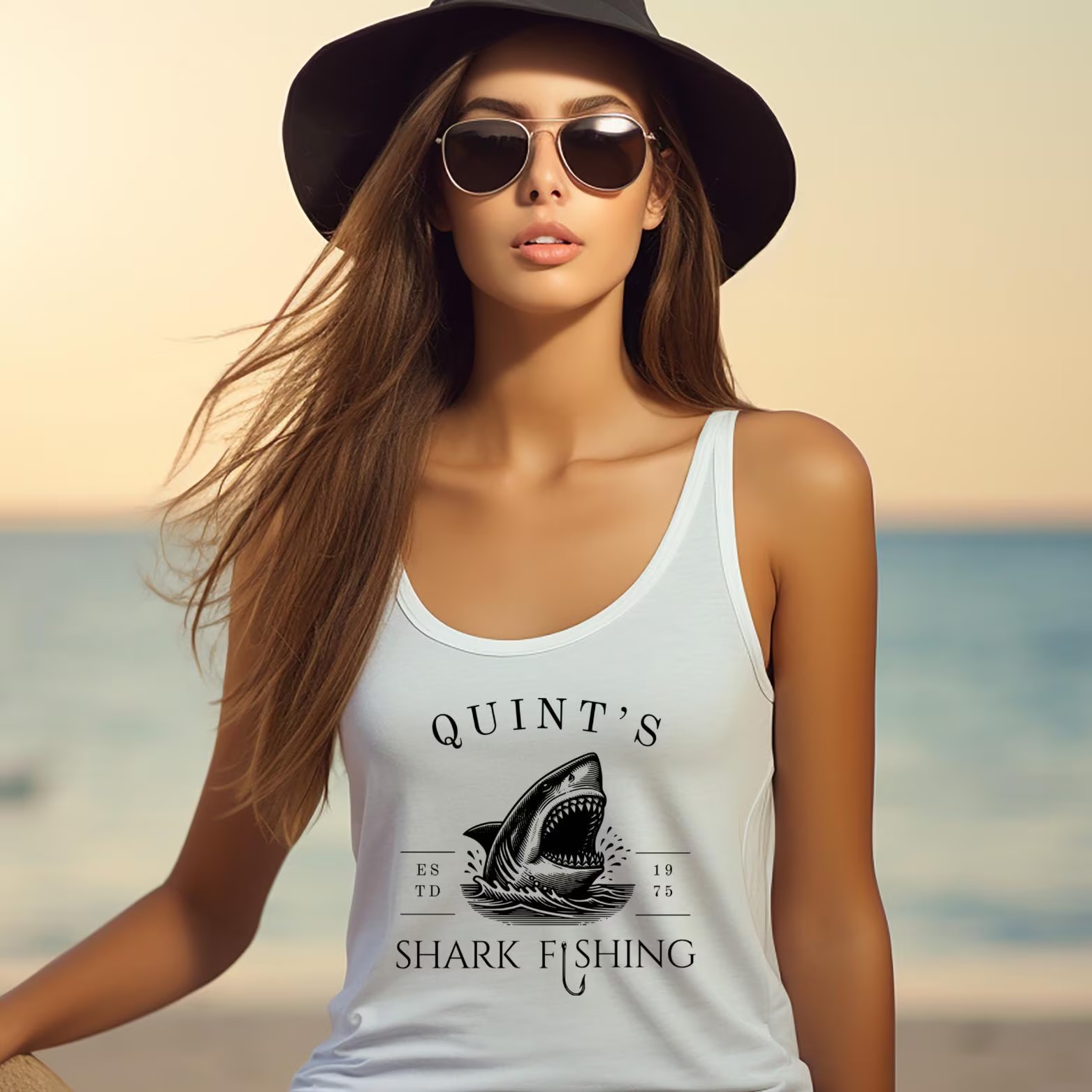 Jaws movie Racerback tank top