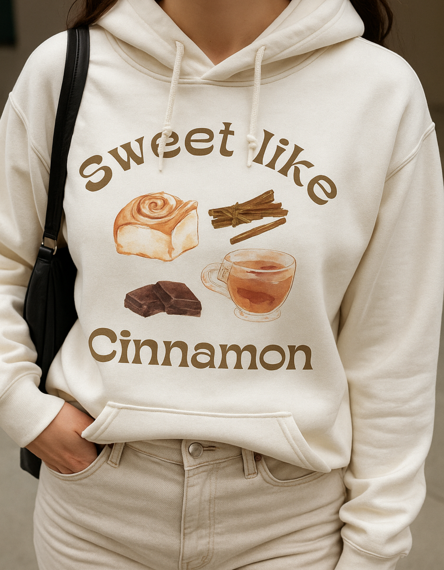 Cinnamon Sweetness Hooded Sweatshirt | Cozy Gift, Bakery Lover's Hoodie, Foodie Sweatshirt, Fall Fashion, Funny Apparel product thumbnail image