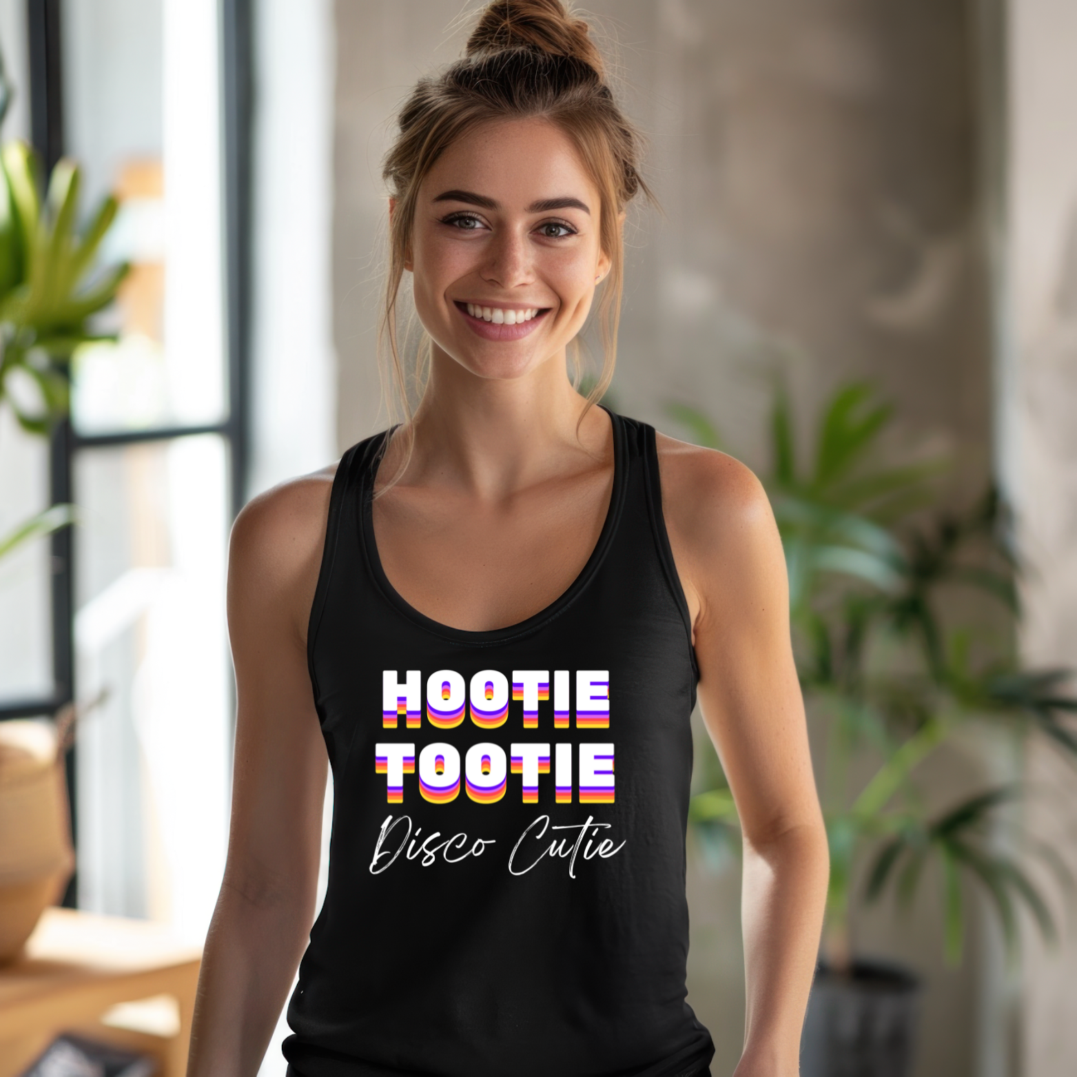 Hootie Tootie Disco Cutie Racerback Tank, Horror Fanwear, Women's horror Tank, greasy strangler shirt, the greasy strangler movie tank top