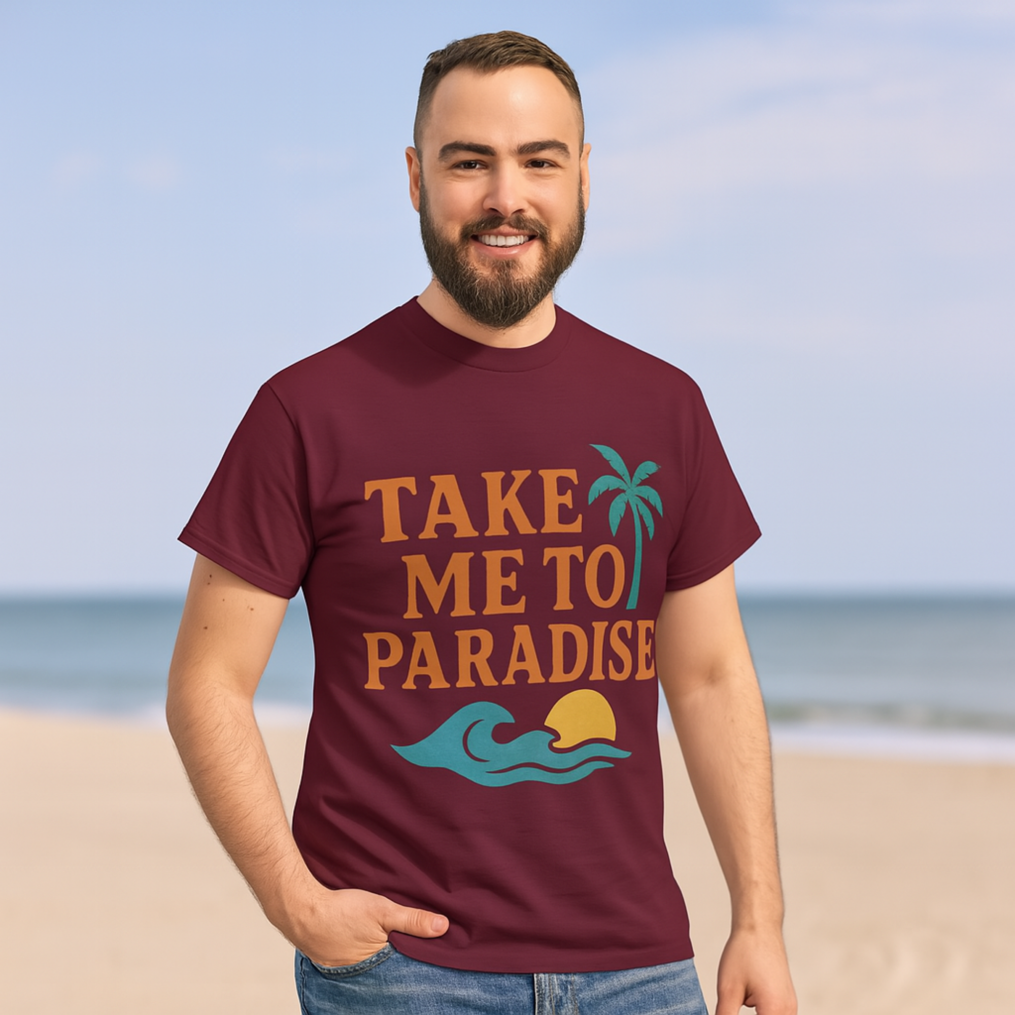 T-Shirt: Tropical Paradise Tee, Relaxed Fit Unisex Shirt for Beach Lovers, Vacation Vibes, Summer Gift, Travel Inspiration product thumbnail image T-Shirt: Tropical Paradise Tee, Relaxed Fit Unisex Shirt for Beach Lovers, Vacation Vibes, Summer Gift, Travel Inspiration product thumbnail image